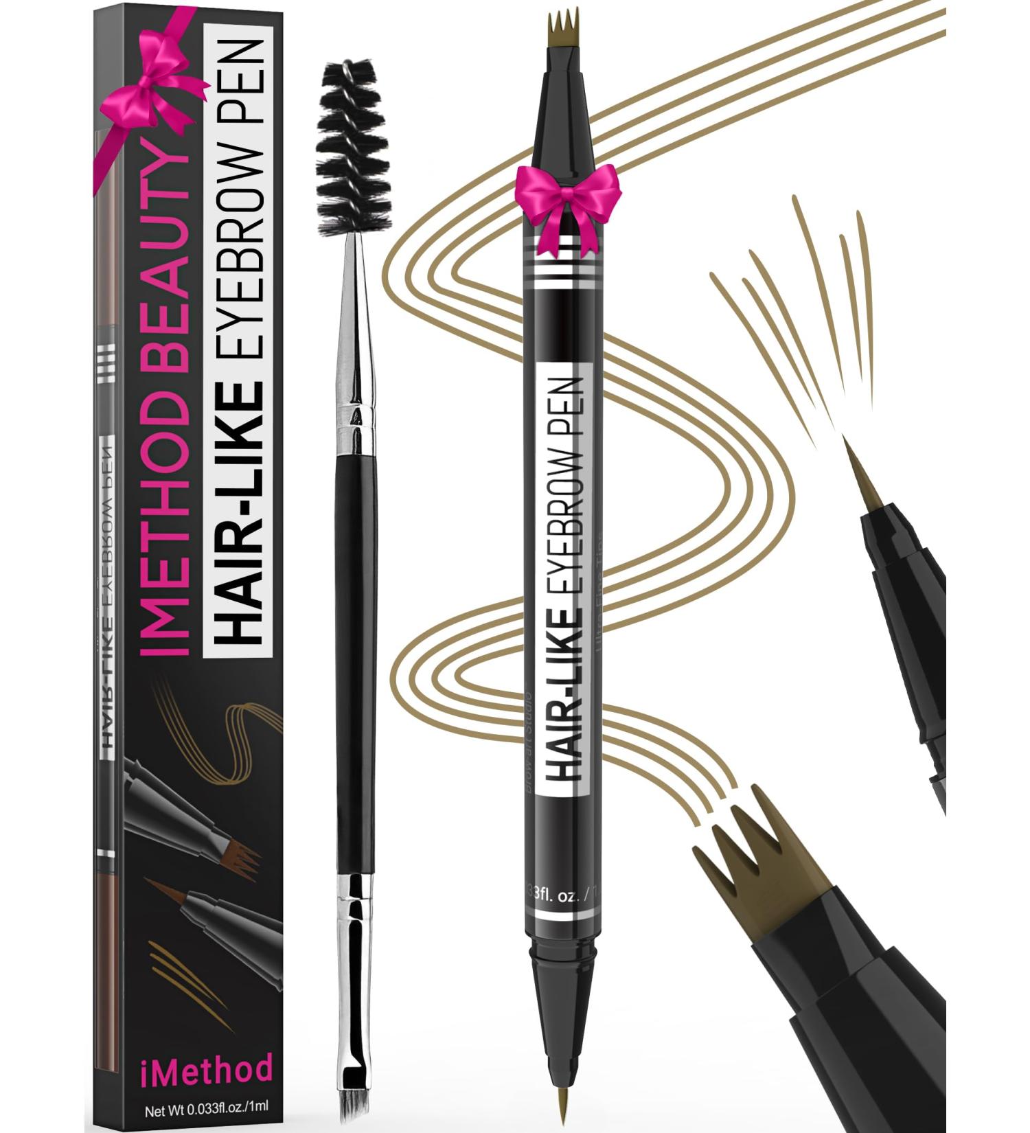iMethod Eyebrow Pen - 2-in-1 Microblading Eyebrow Pencil with 4-Fork & Brush Tips for Natural Hair-Like Brows Long-Lasting Light Brown MY 01 - Perfect for Women International Shipping Available - Buy Online on GoSupps.com
