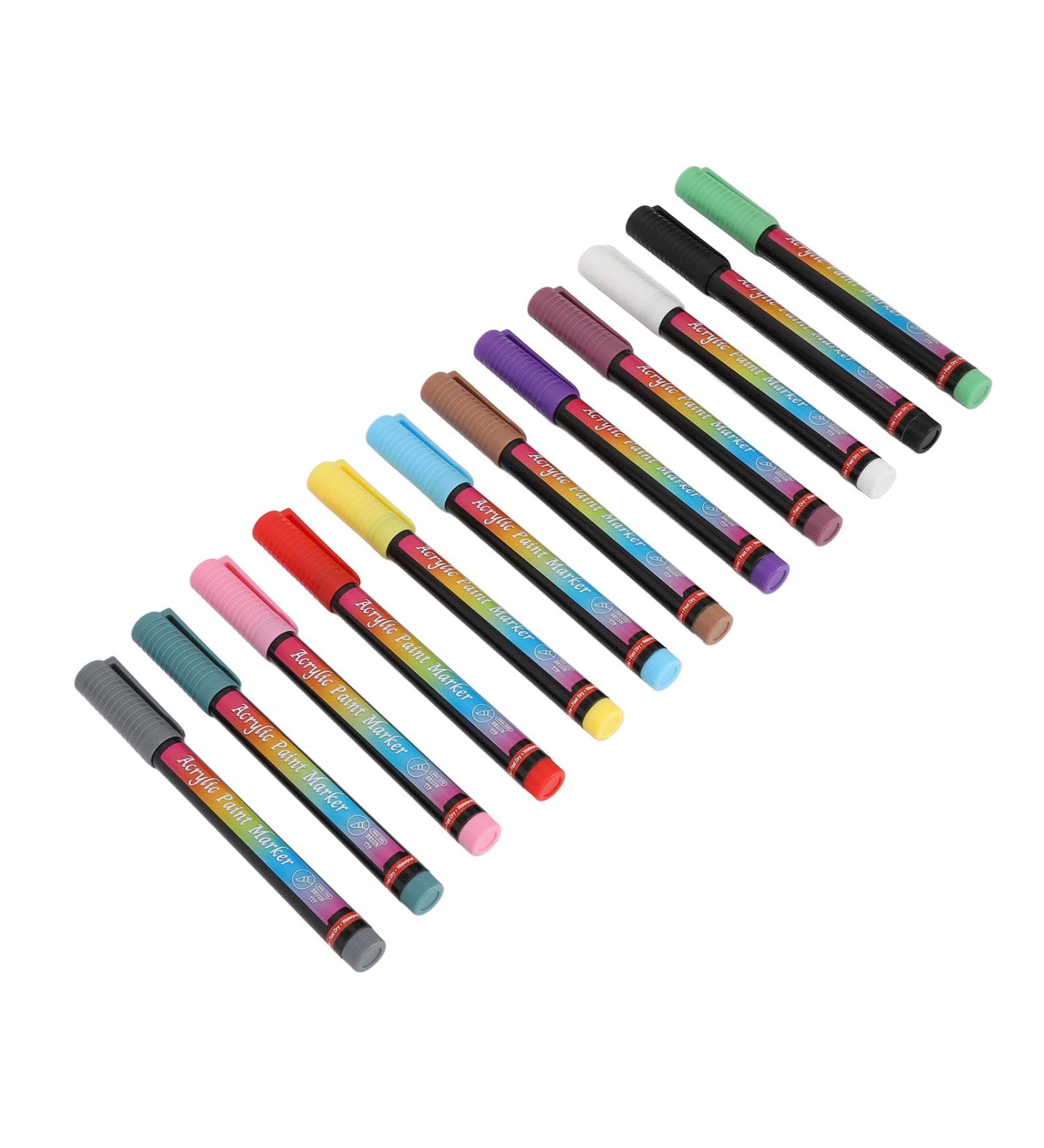 Nail Polish Pen Nail Art Graffiti Pen Soft Head 12 Pieces for Gel Nails - Buy Online on GoSupps.com