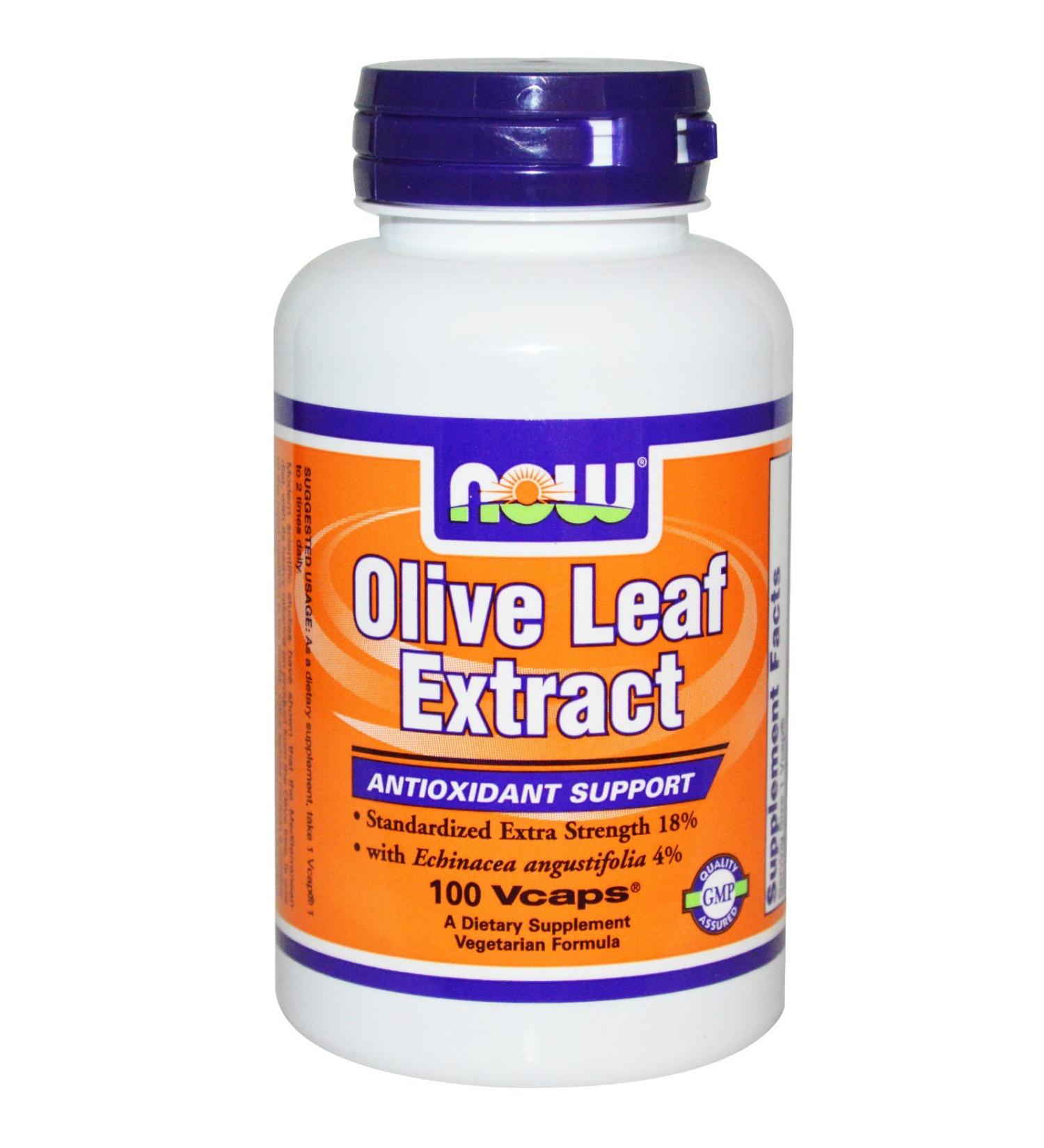 NOW Foods Olive Leaf Extract with Echinacea 100 caps / 500mg (Pack of 2) - Buy Online on GoSupps.com