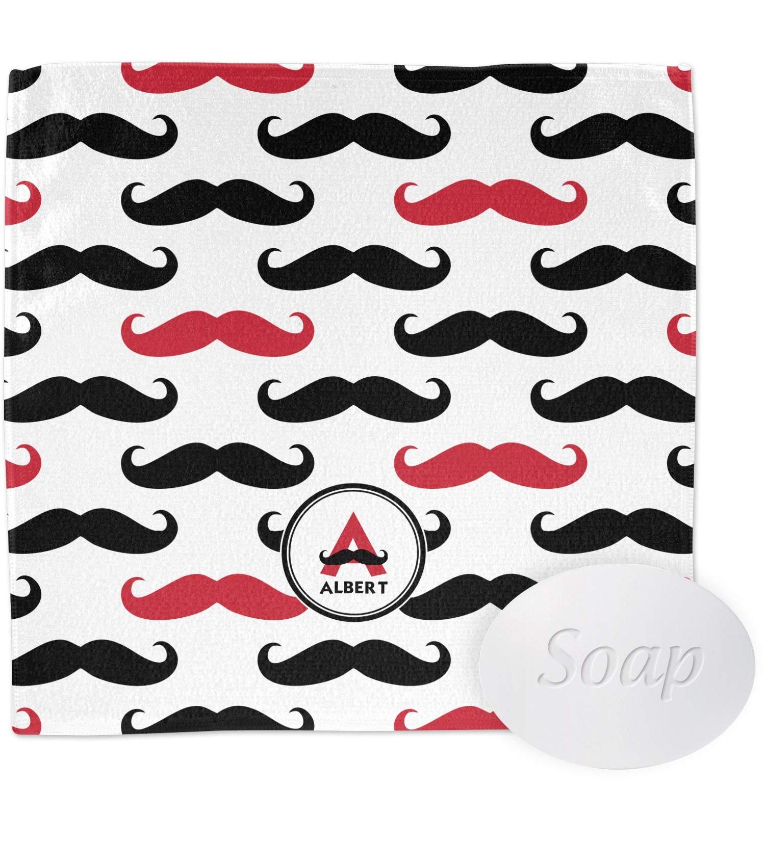 YouCustomizeIt Personalized Mustache Print Washcloth