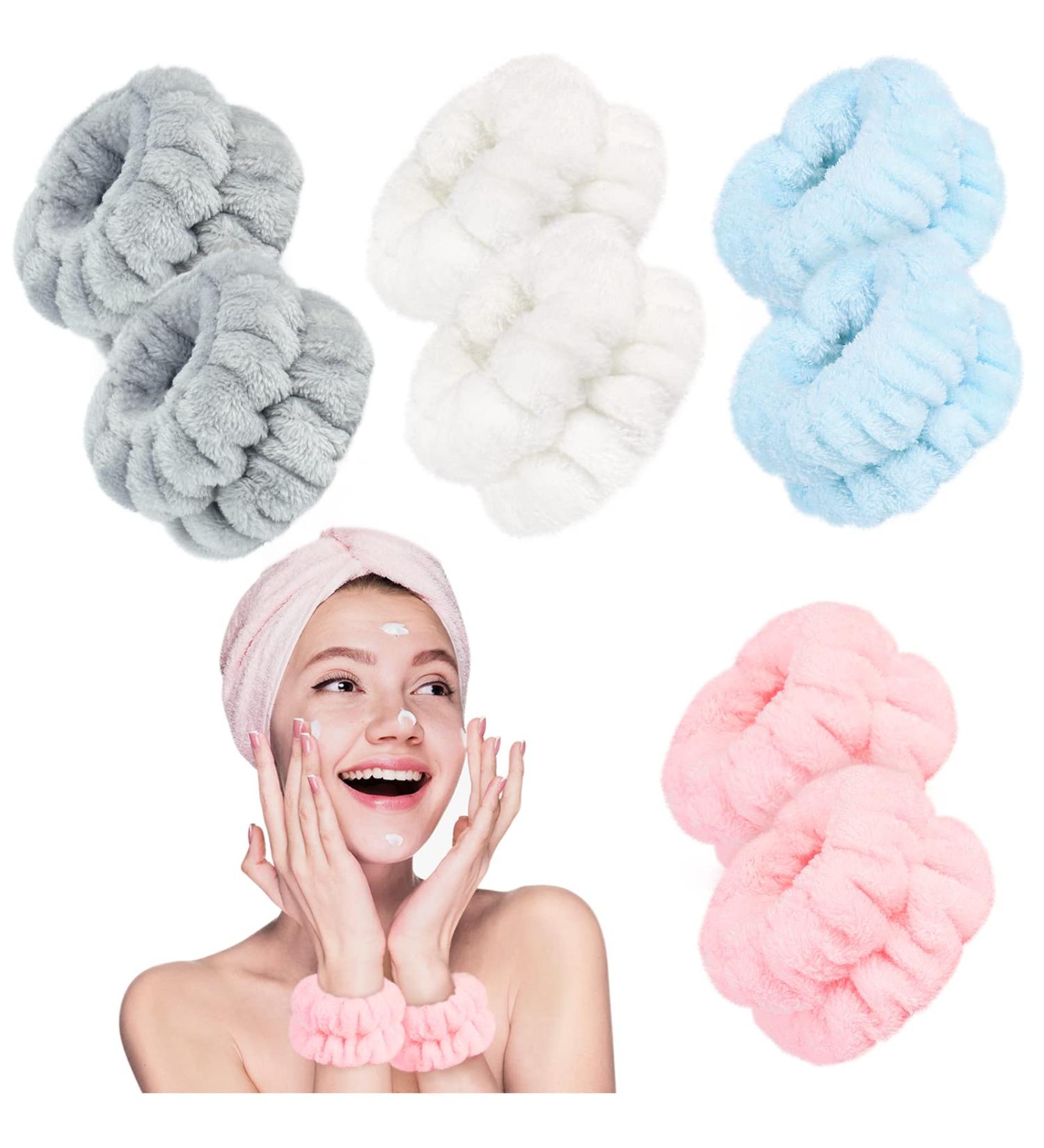 Shintop 8 Pieces Face Wash Bracelets - Gray White Pink Blue | Durable & Stylish for Daily Skincare - Buy Online on GoSupps.com