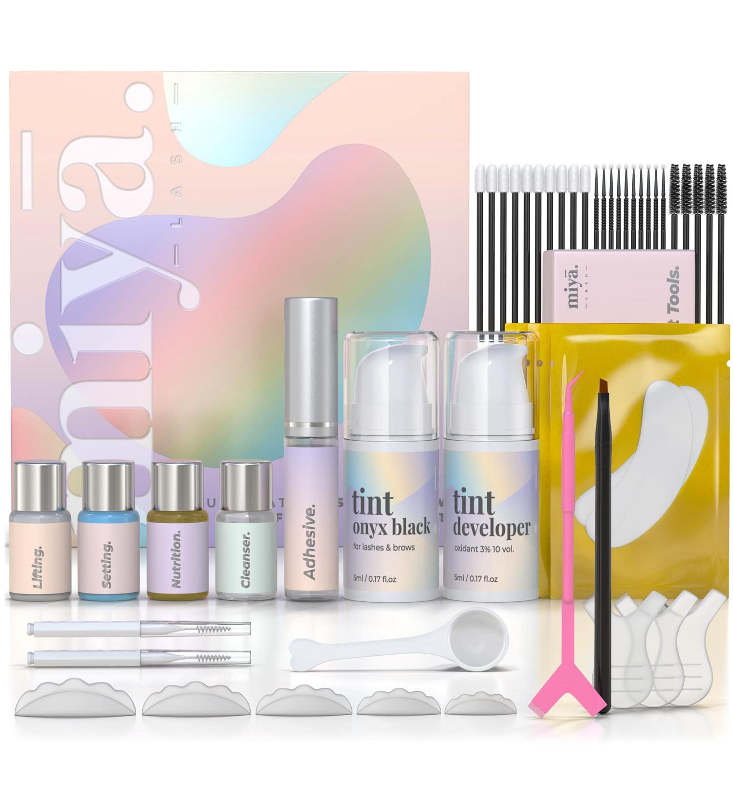 MIYA LASH Lash Lift and Tint Kit | Brow Lamination All in 1 Kit with Black Dye | Keratin Perm | Lasts 6 Weeks | Salon Results | Tools Included - Buy Online on GoSupps.com