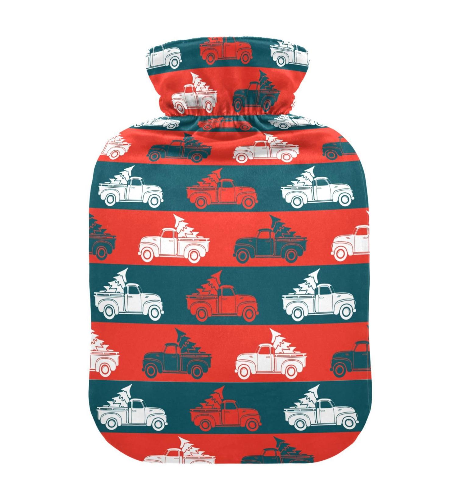 Red Christmas Tree Truck Hot Water Bottle | 1L Heat Therapy for Pain Relief - Neck & Shoulder Heating Cushion - Buy Online on GoSupps.com