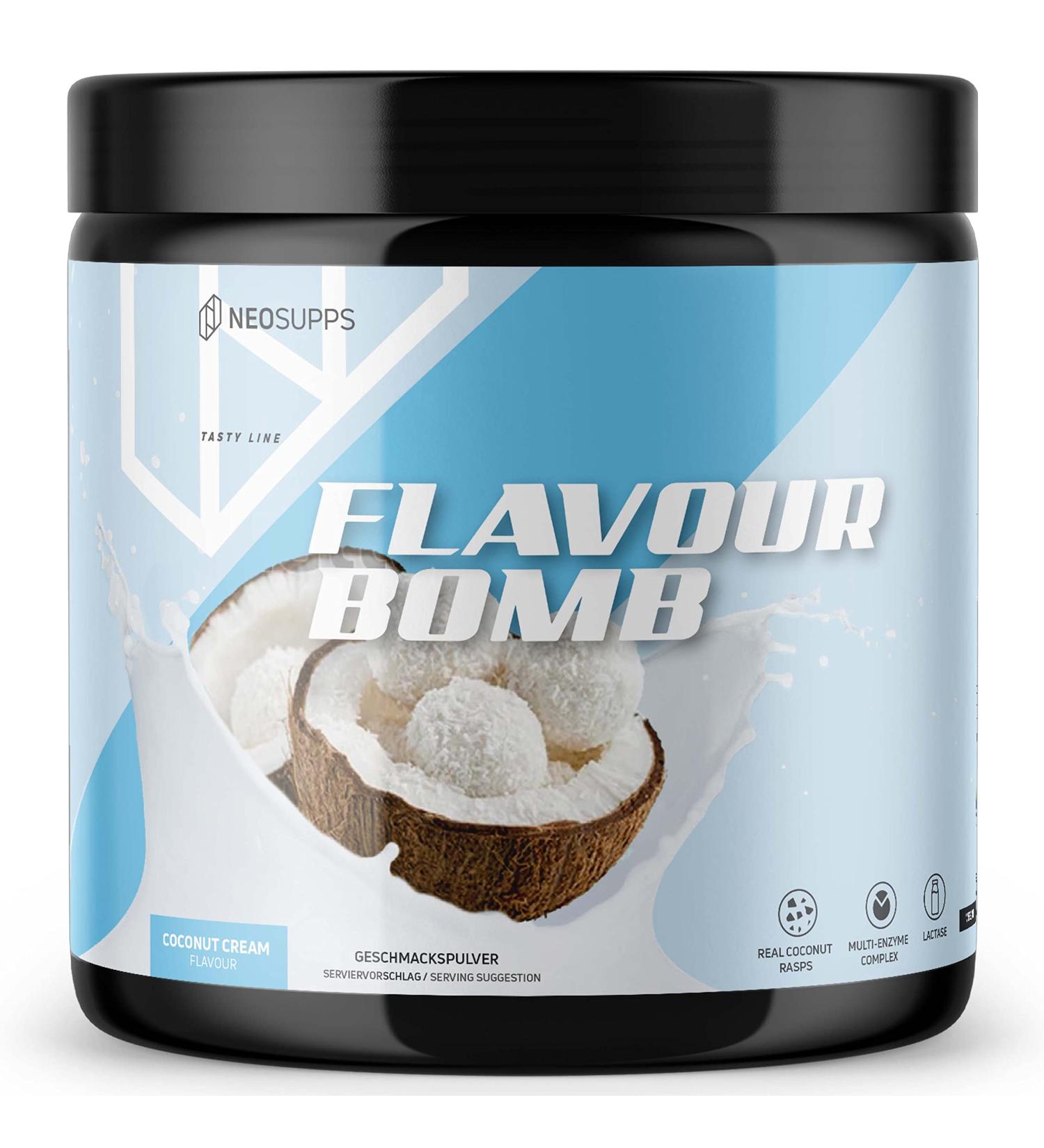 NeoSupps Flavor Bomb Coconut Cream Powder - Low-Calorie Taste Enhancer for Delicious Food & Baking | 250g - Buy Online on GoSupps.com