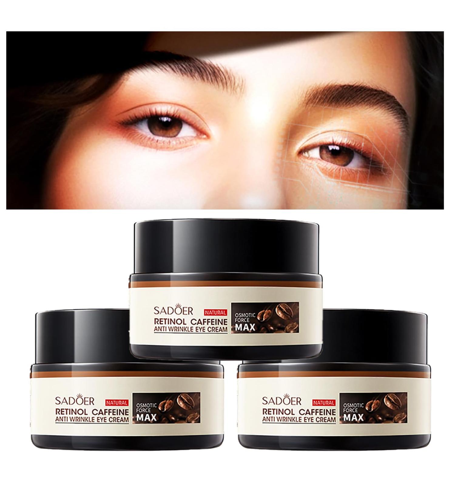 3Pcs SADOER Retinol & Caffeine Moisturizing Anti-Wrinkle Cream SADOER Eye Cream Caffeine Anti-Wrinkle Eye Cream for Bags Puffiness - Buy Online on GoSupps.com