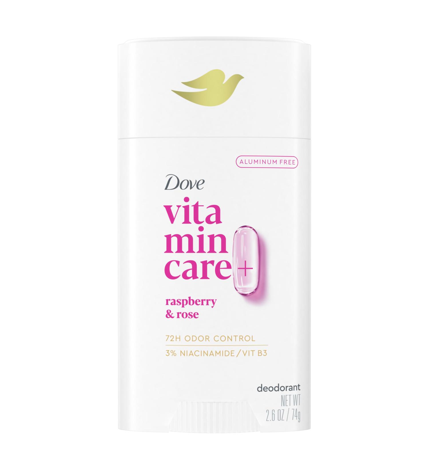 Dove VitaminCare+ Aluminum Free Deodorant Stick for 72H Odor Protection Raspberry & Rose Breathable Deodorant for Women 2.6 oz Raspberry + Rose 2.6 Ounce (Pack of 1) - Buy Online on GoSupps.com