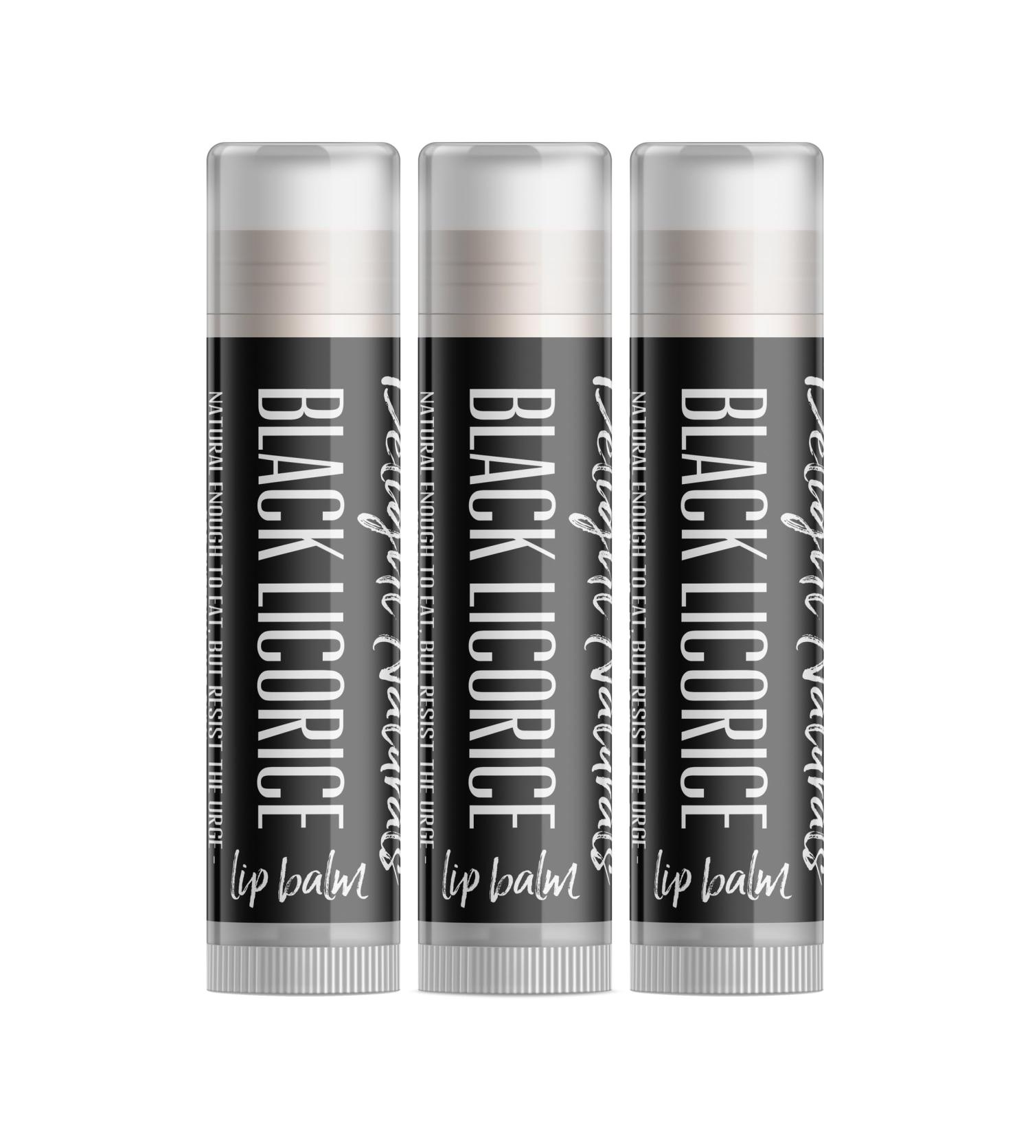 Black Licorice Lip Balm - Set of Three | Nourishing Hydrating & Vegan | International Shipping Available - Buy Online on GoSupps.com