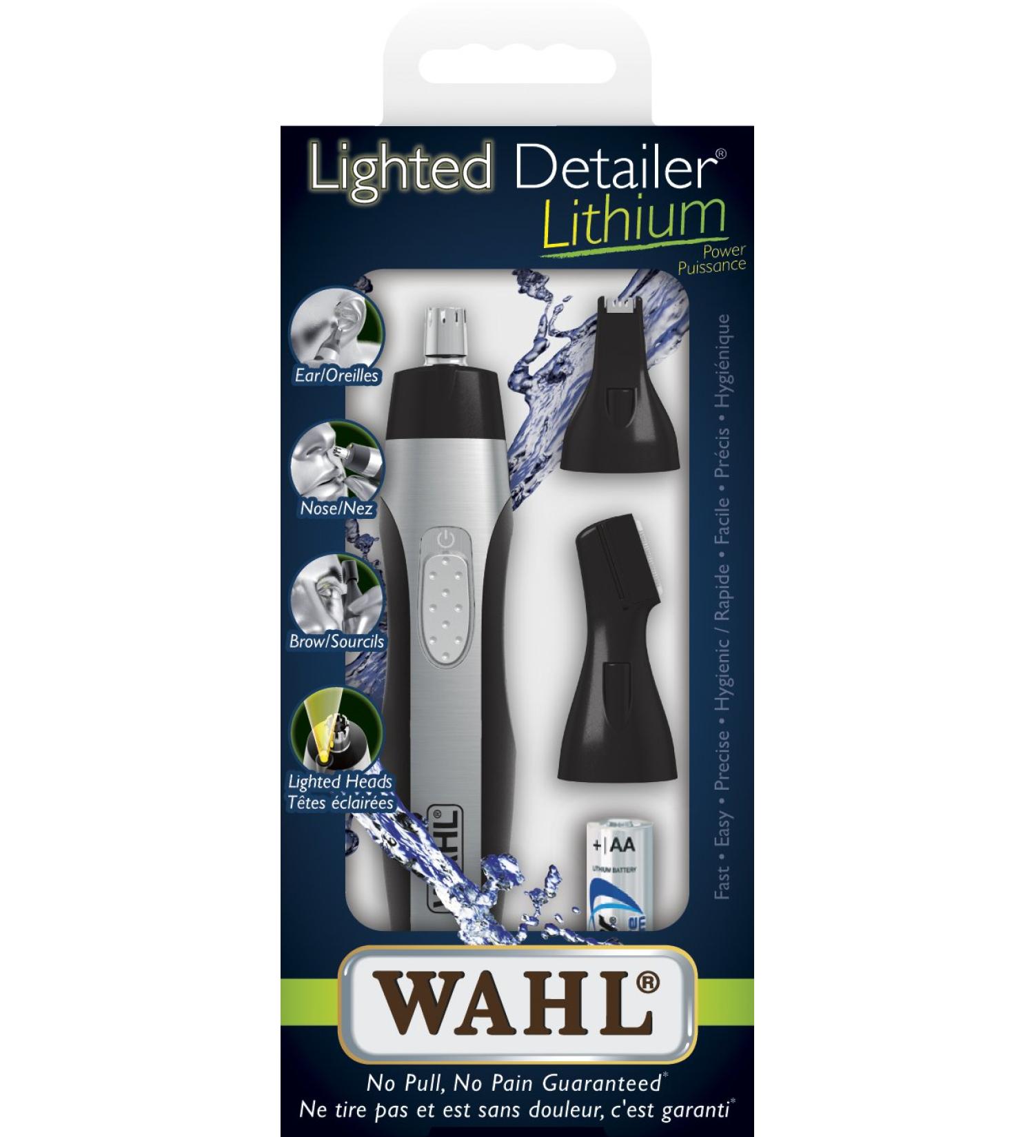 Wahl Canada Lithium Lighted Detailer - Ear Nose Brow Beard Trimmer & Detailer with Lithium Battery Trimmer for Ears Trimmer for Nose Trimmer for Brows Facial grooming Wet/dry trimmer with lighted heads Warranty for Canada Model 5572 - Buy Online on GoSupps.com