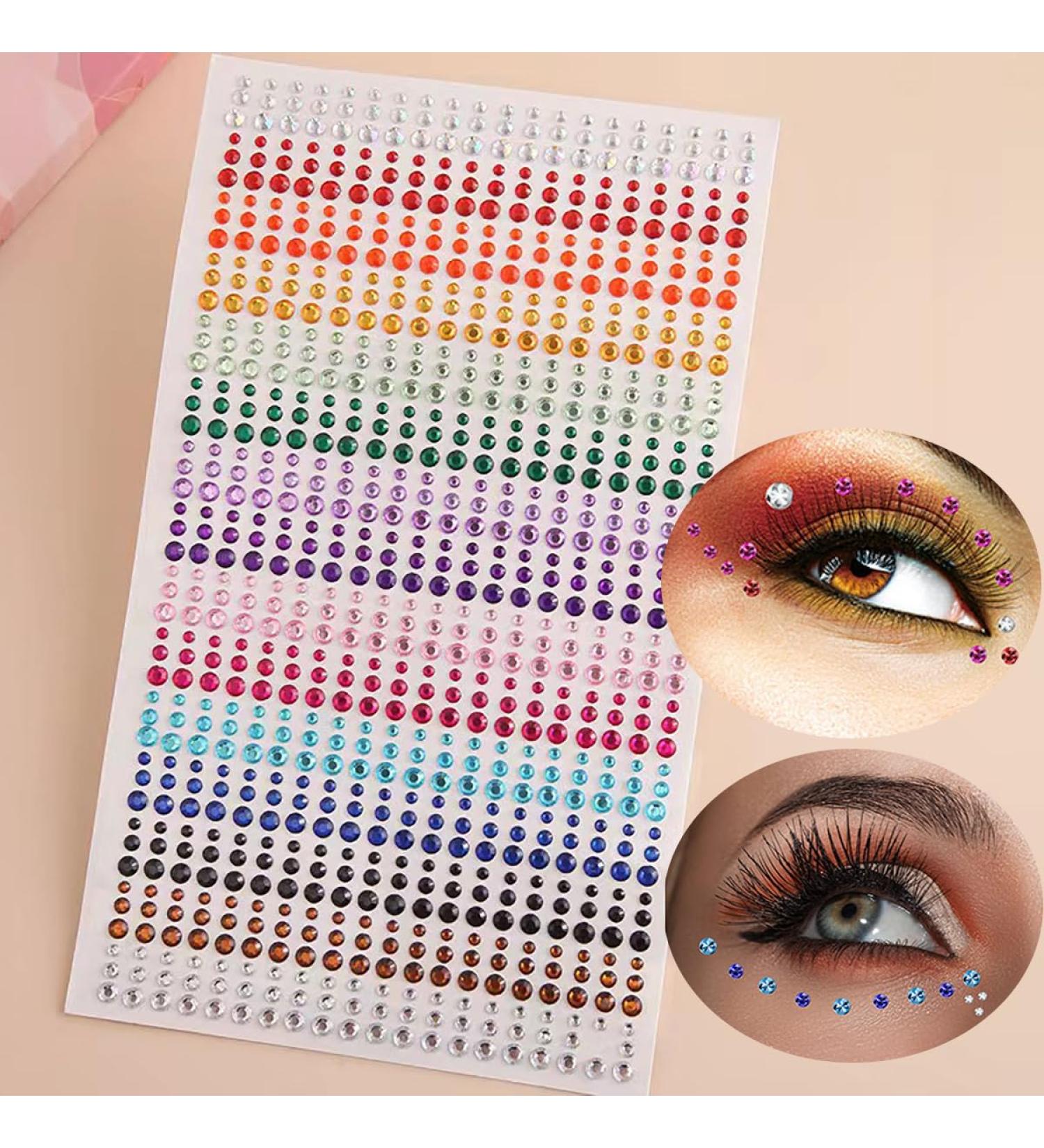 Rhinestone Stickers 3/4/5mm - 15 Colors Self-Adhesive Face Gems for Makeup & Crafts | Body Bling Jewels & Eye Decals for Women & Girls - Buy Online on GoSupps.com