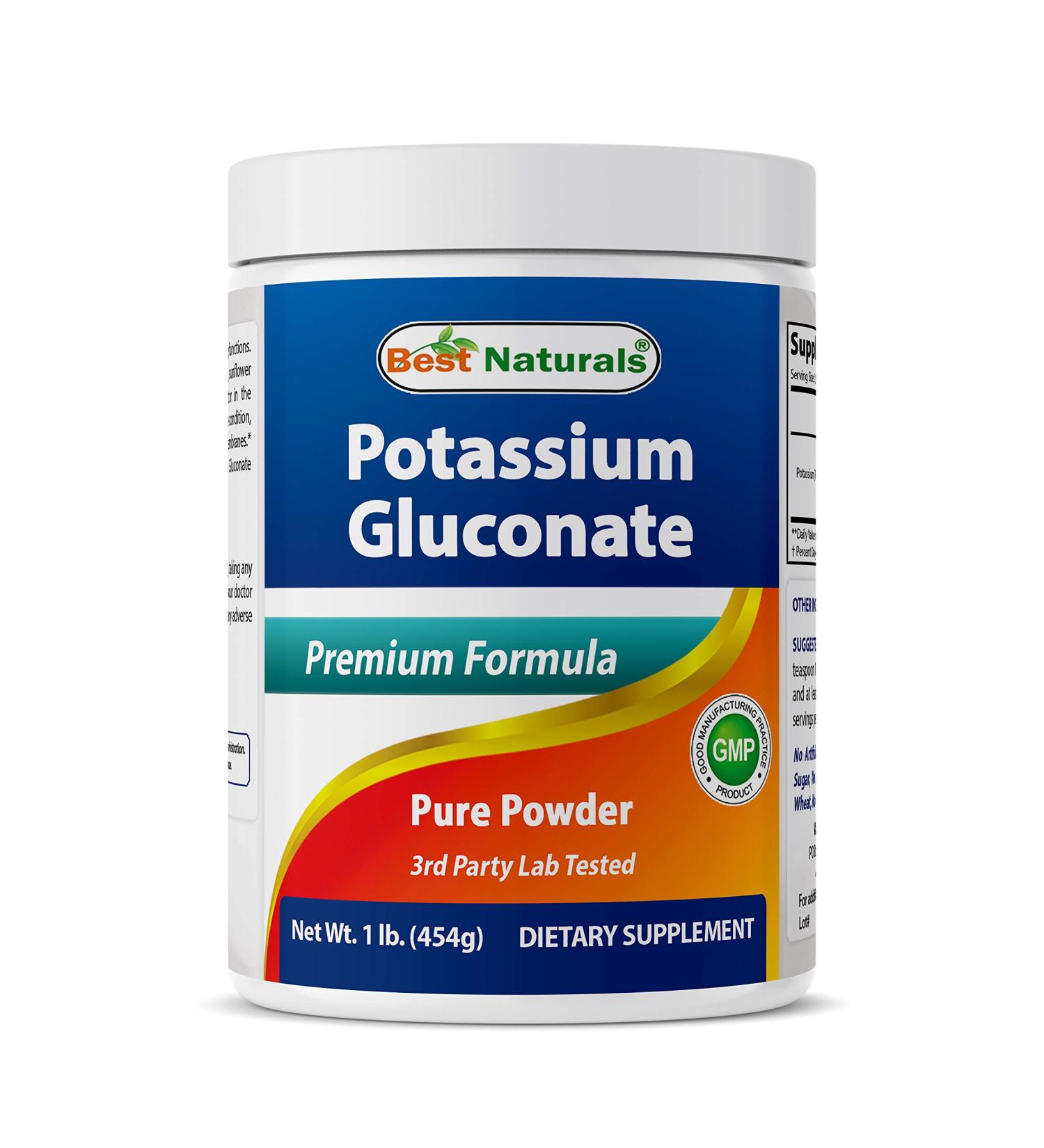 Best Naturals Potassium Gluconate 1lb Powder - 1 Pound Pack for Optimal Health - Buy Online on GoSupps.com