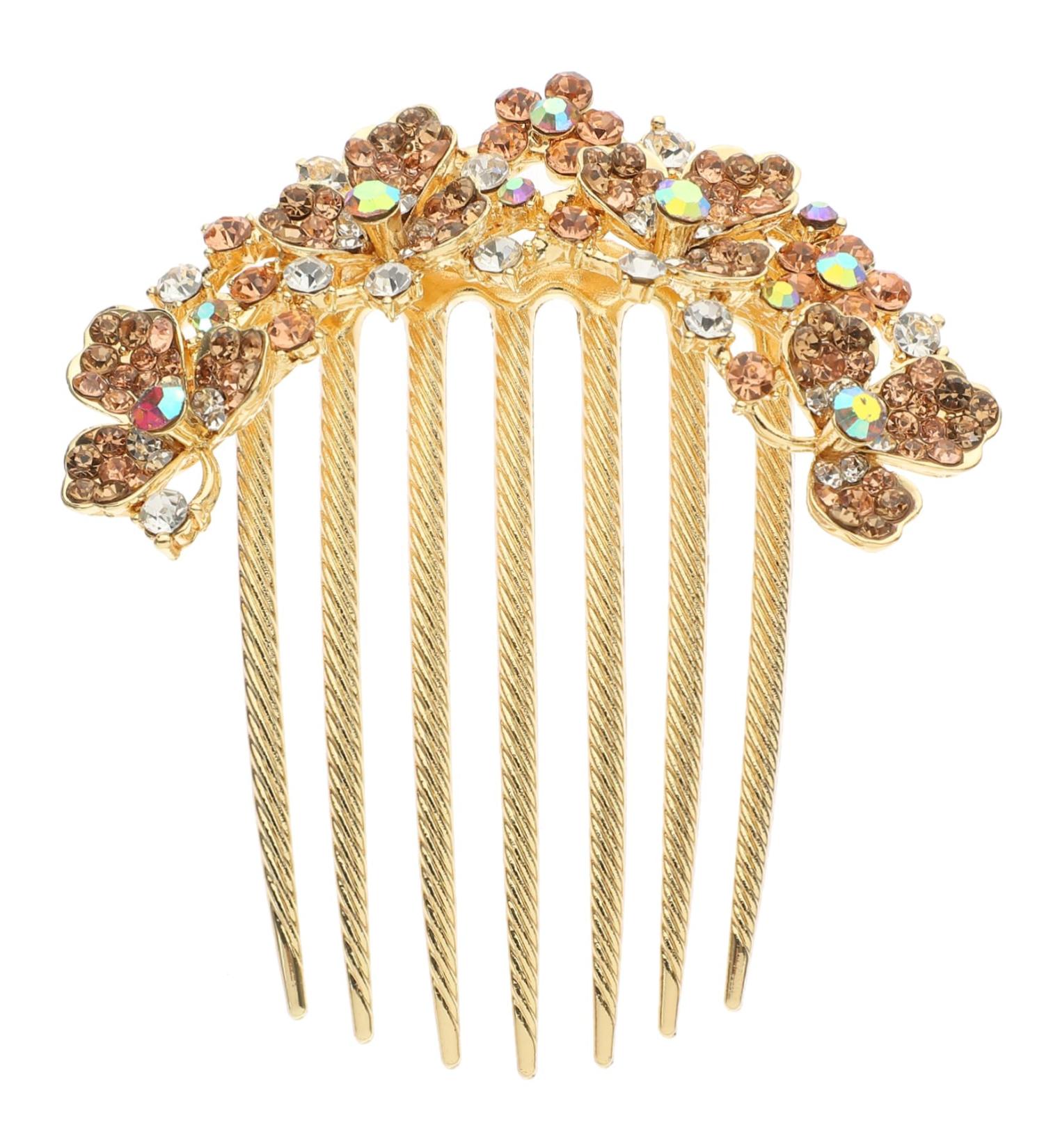 Housoutil comb Clip decorate hair comb wedding decor crystal flower diamond hair accessories women's Diamond pin Hair piece ponytail large spring French rhinestone hair comb - Buy Online on GoSupps.com