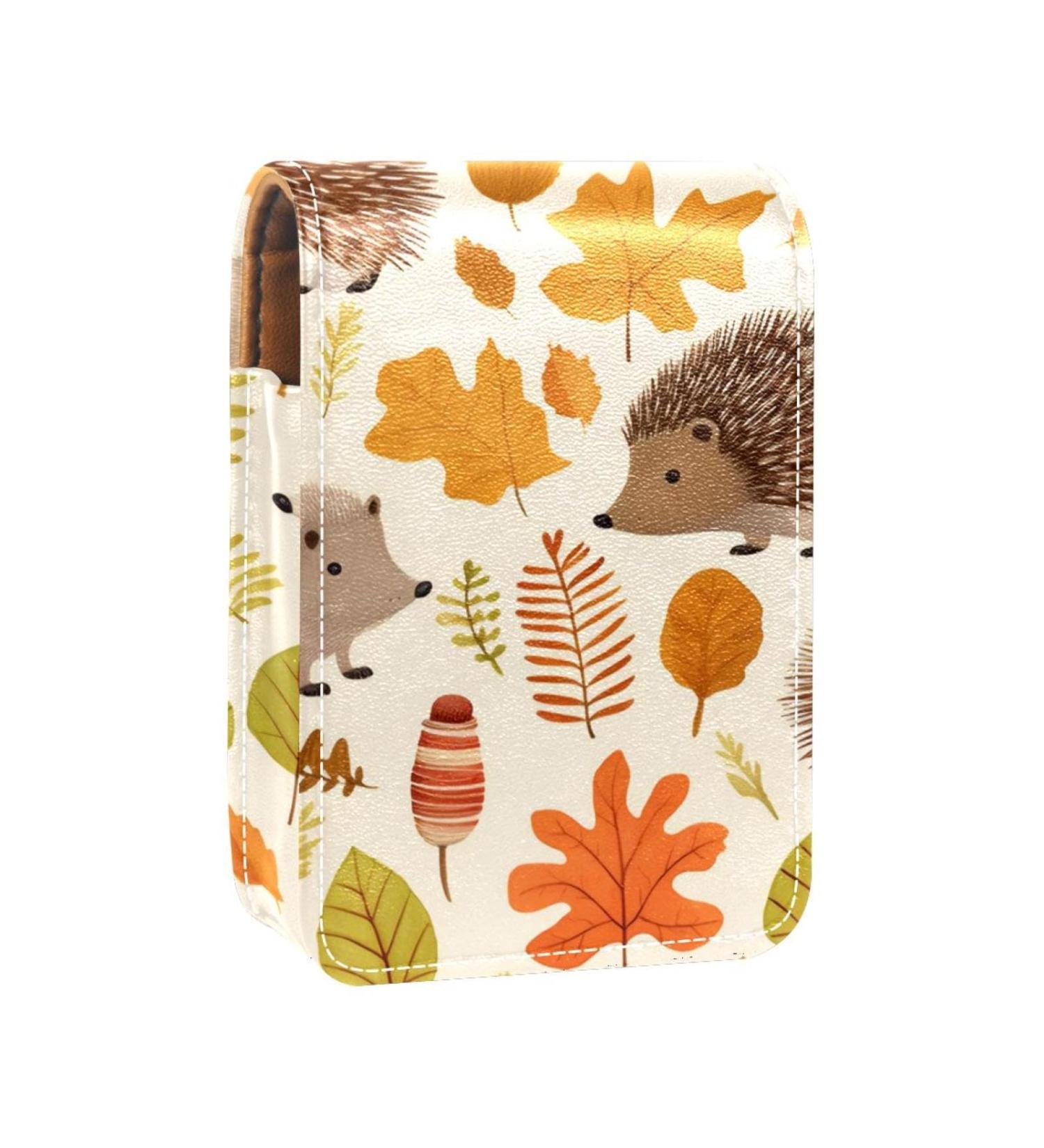 Travel Lipstick Organizer Case | Portable Makeup Bag with Mirror | Autumn Animal Leaf Pattern K264r6kpub - Buy Online on GoSupps.com