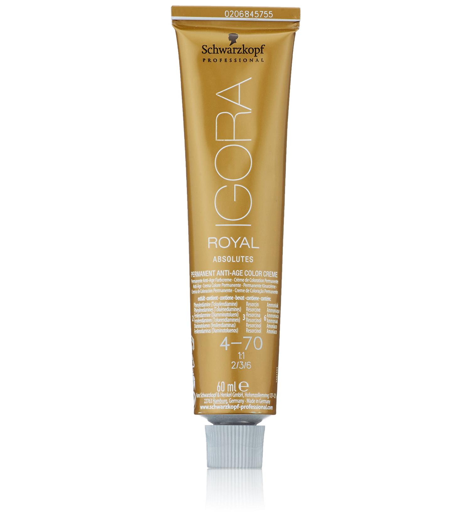 Schwarzkopf IR Absolutes 4-70 60ml Medium Brown Copper Natural - Pack of 1 - Buy Online on GoSupps.com