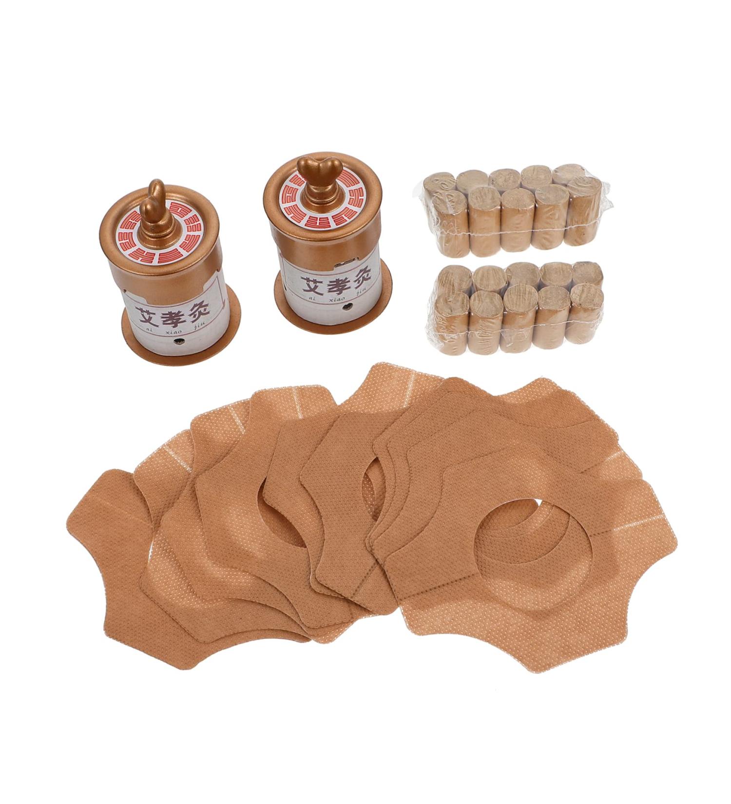 LALAFINA Moxibustion Set - Plastic Moxa Buttons & Tapes | Acupuncture Moxa Box Tool | 7.5x5cm Brown - International Shipping Available - Buy Online on GoSupps.com