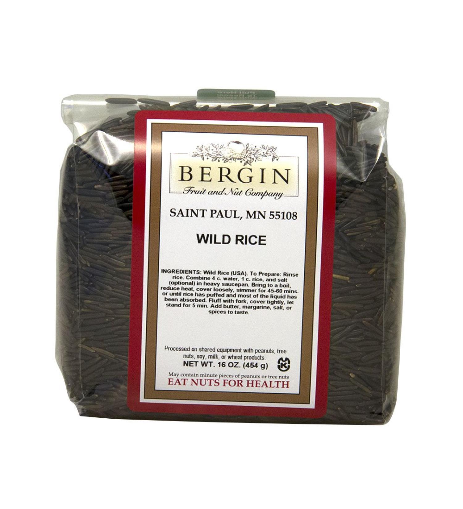 Bergin Wild Rice 16 oz - Healthy Gourmet Grain by Bergin Fruit and Nut Company - Buy Online on GoSupps.com