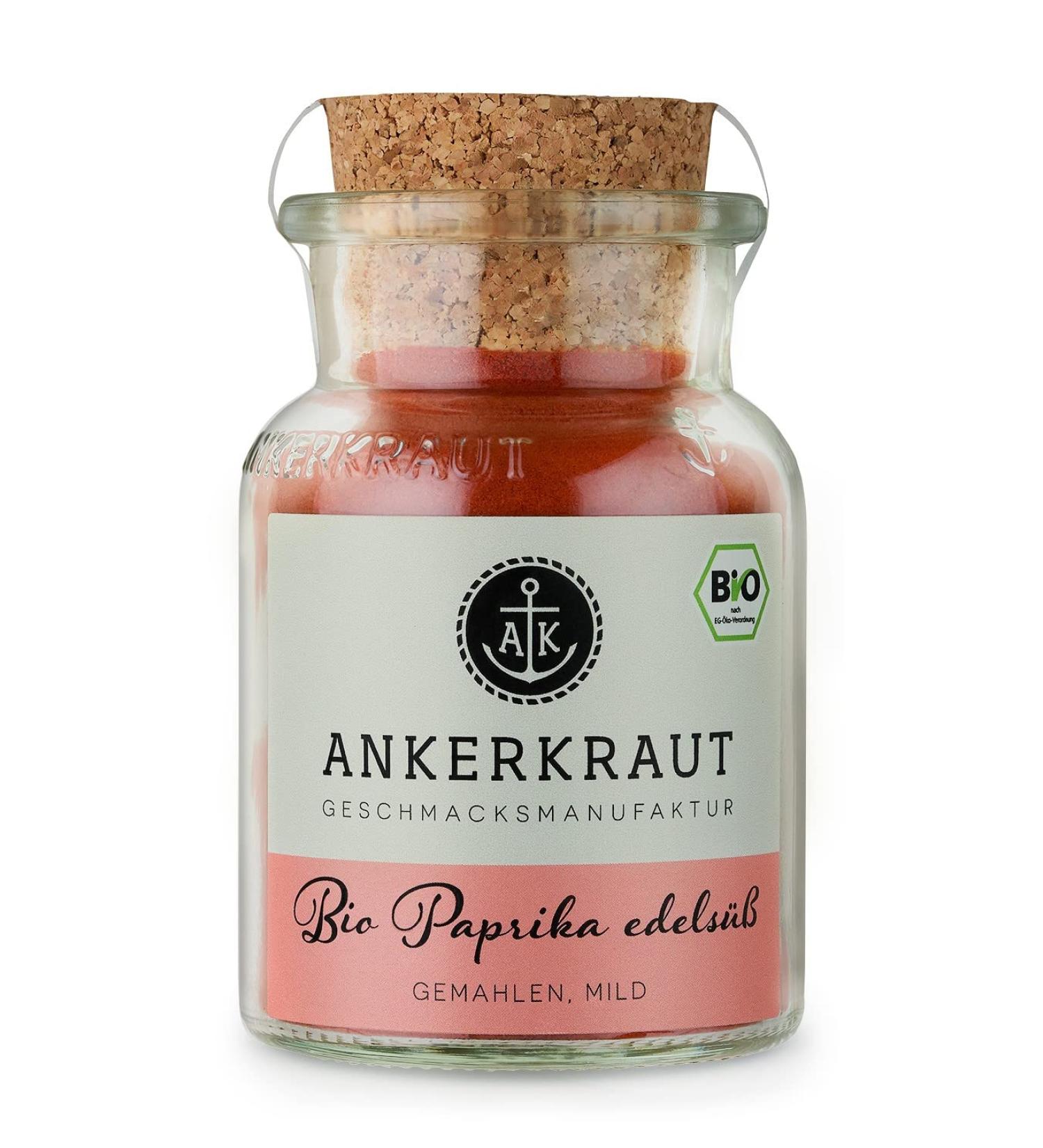Buy Ankerkraut Organic Sweet Paprika 85g in Cork Glass - Premium Paprika Powder for International Shipping - Buy Online on GoSupps.com