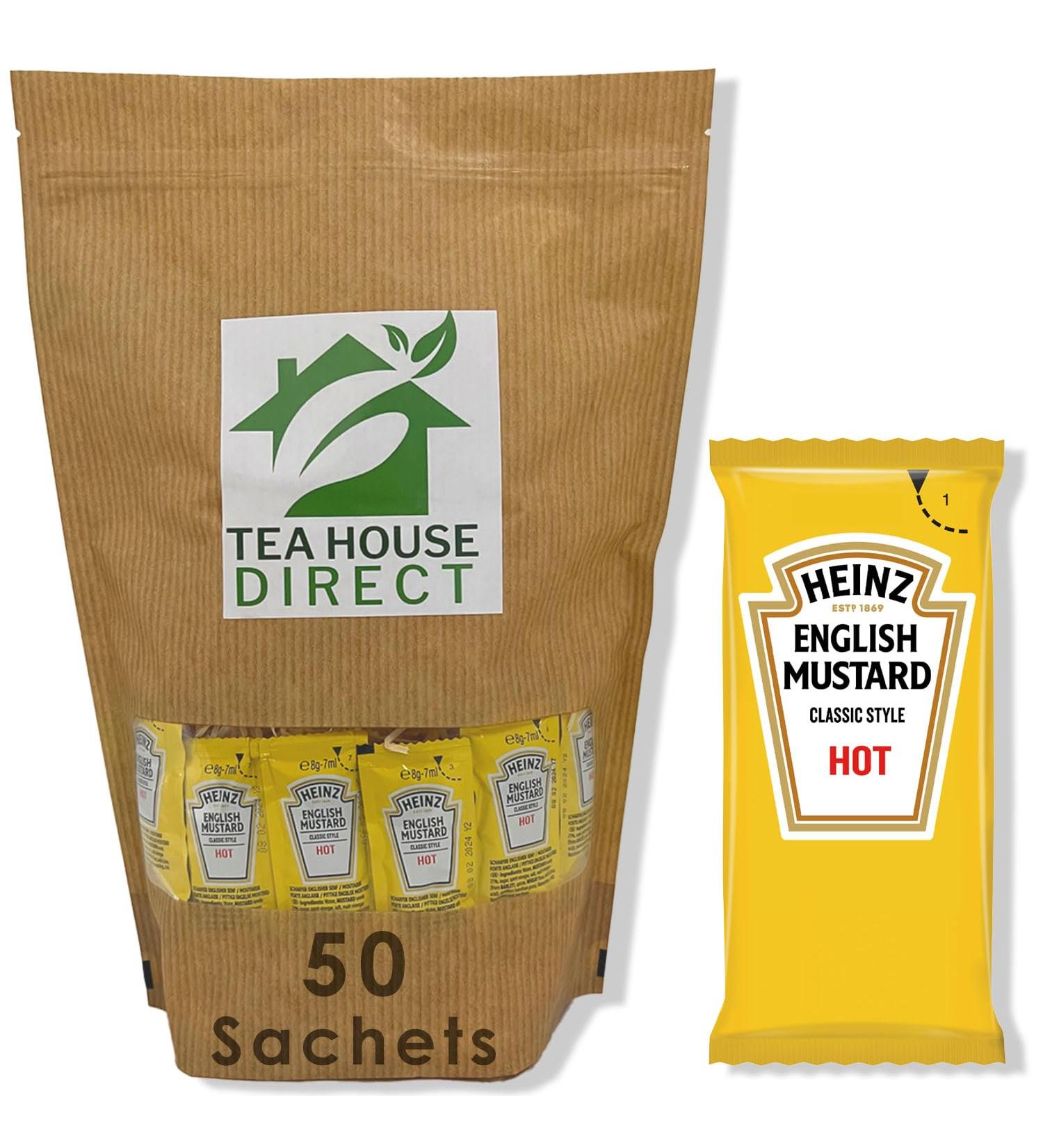 Heinz English Mustard Classic Style Hot Sauce - Infuse Your Dishes with Authentic English Flavor - Convenient Single-Serve Packet for On-the-Go Deliciousness - 50 Sachets