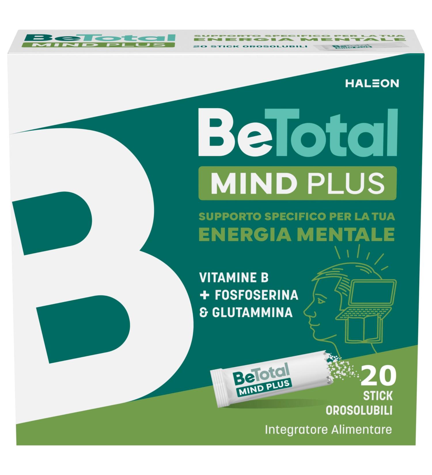 BeTotal Be Total Mind Plus Food Supplement of Magnesium Potassium and Vitamin B to support the energy metabolism of adults gluten and lactose free* 20 sachets - Buy Online on GoSupps.com