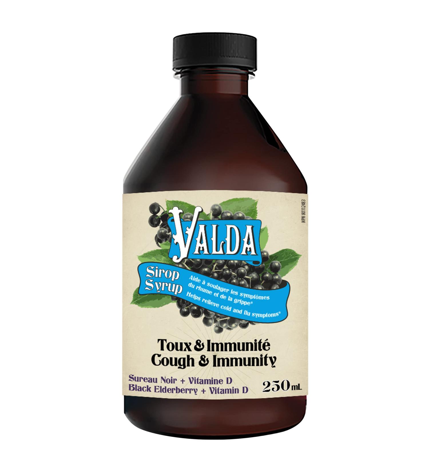 Valda Cough & Immunity Syrup- Black Elderberry + Vitamin D 250 ml - Buy Online on GoSupps.com