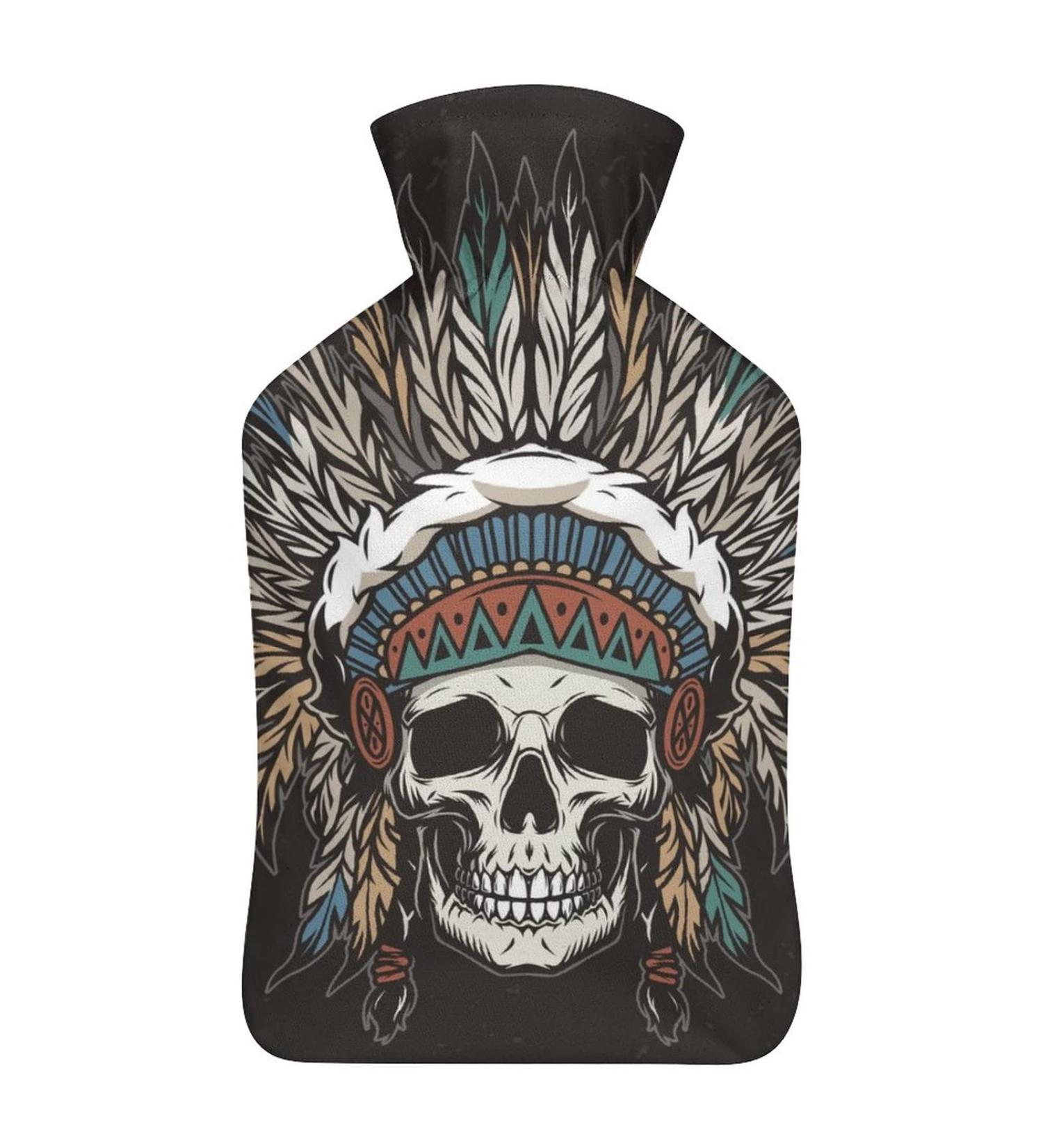 Skeleton Hot Water Bottle with Plush Cover | Hand Warmer for Adults & Kids | 26.5x15.3cm - Buy Online on GoSupps.com