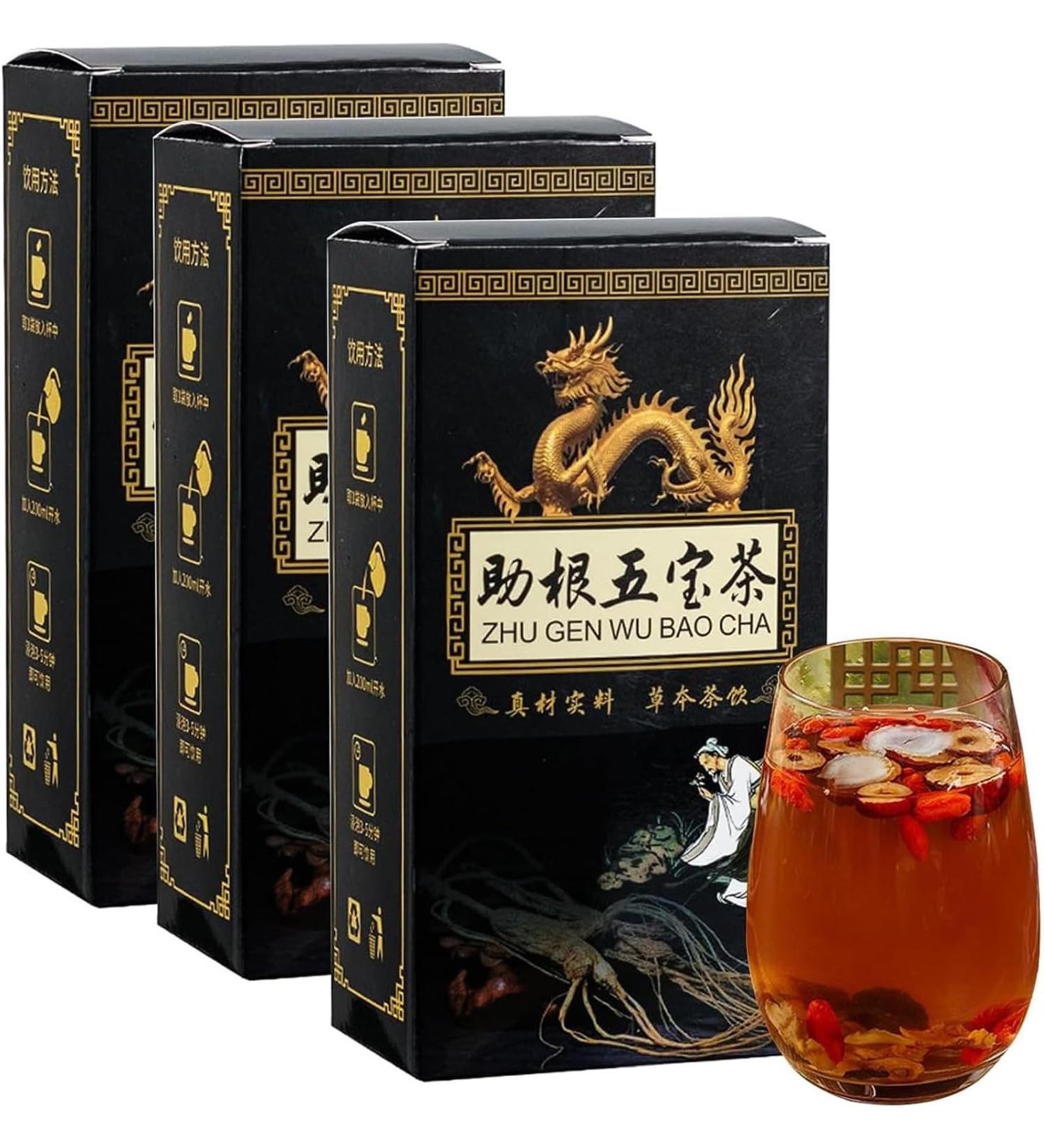 EXQST Ginseng Five Treasures Tea Kidney Tea Men S Essentials Kidney Tea Chinese Kidney Care Tea Liver And Kidney Care Tea Tonify Kidney And Qi 3pcs - Buy Online on GoSupps.com