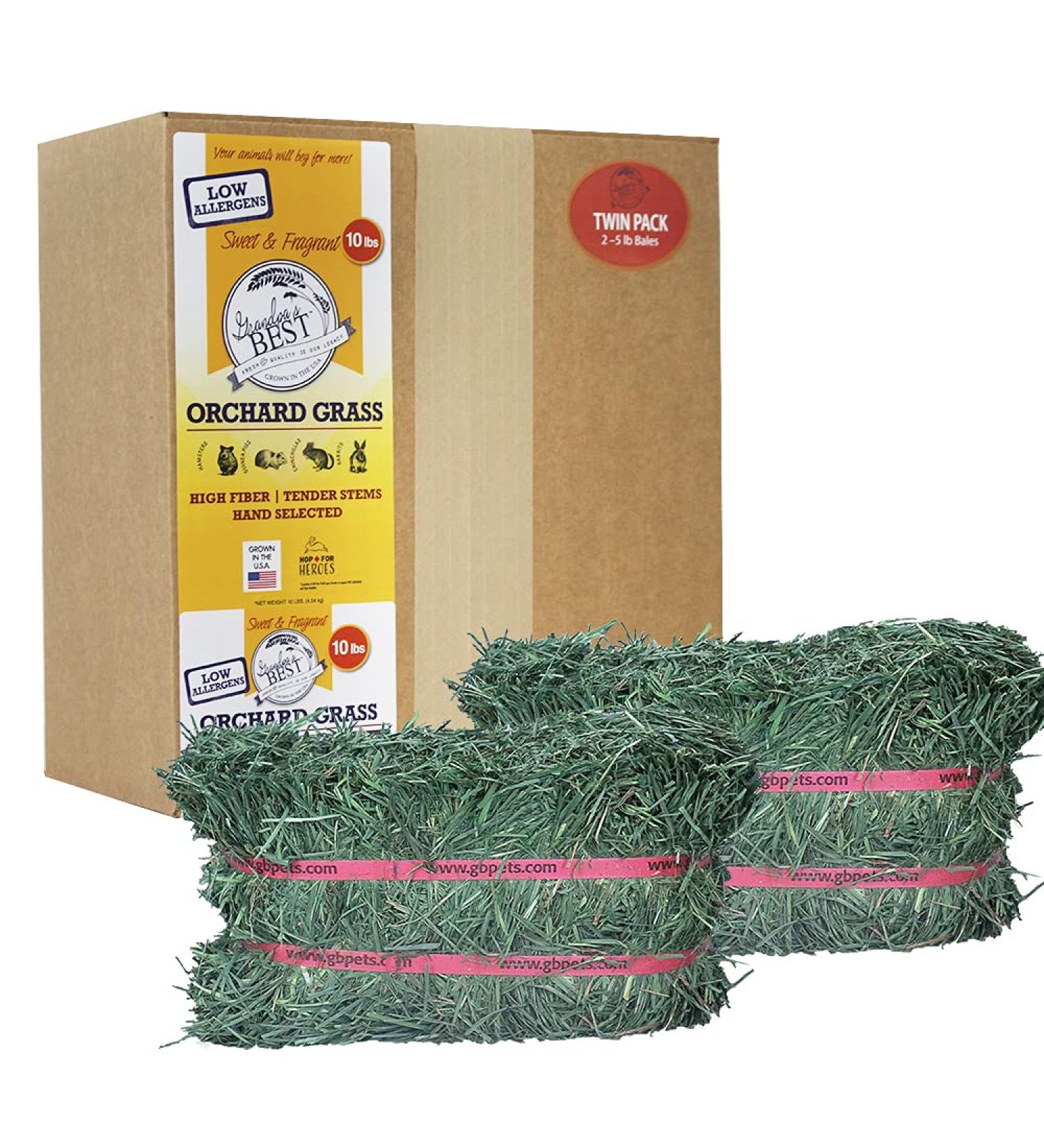 Grandpa's Best Orchard Grass Bale 10lb - Premium Quality Hay for Small Animals - Buy Online on GoSupps.com