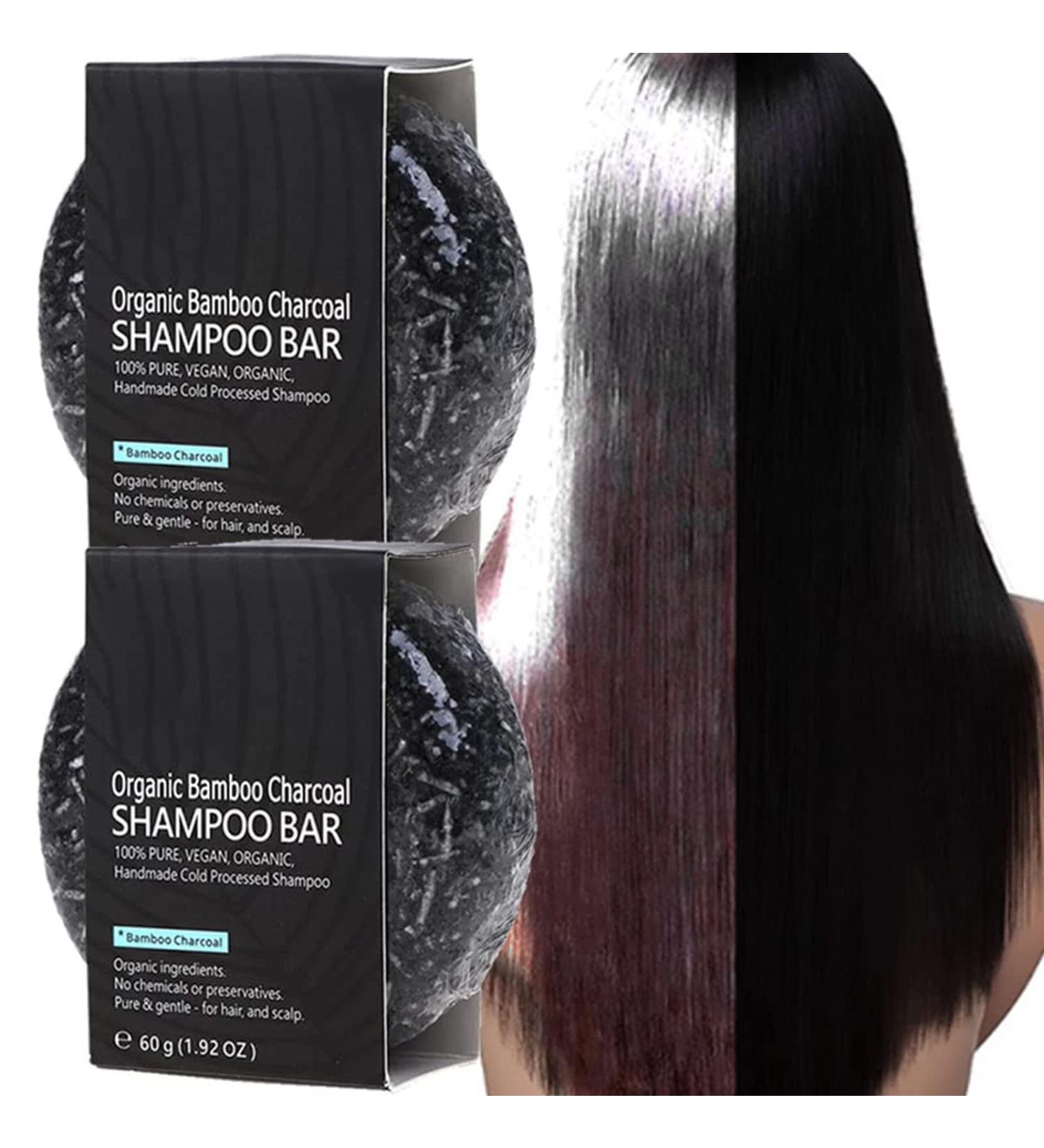 2PCS Hair Darkening Charcoal Shampoo Bar Organic Bamboo Charcoal Shampoo Soap Organic Gray Reverse Shampoo Bar Solid Shampoo Soap for Repair Dry Damaged Hair for All Hair Types - Buy Online on GoSupps.com