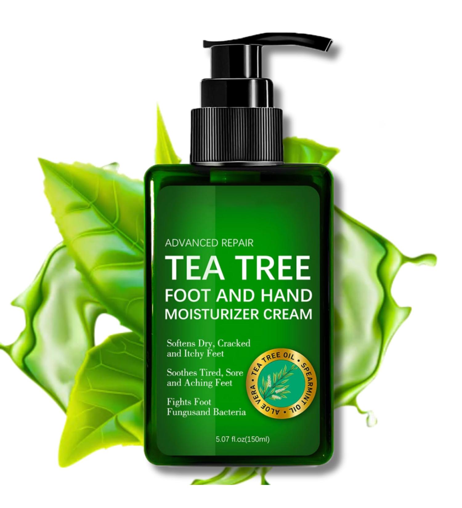 IZBEAUVO Tea Tree Oil Foot and Hand Cream 150ML Foot Cream For Very Dry Feet Cracked Heel Repair Cream Tea Tree Cream Intensive Moisturizer Heel Balm For Cracked Heel Softens Feet&Hand&Knee - Buy Online on GoSupps.com