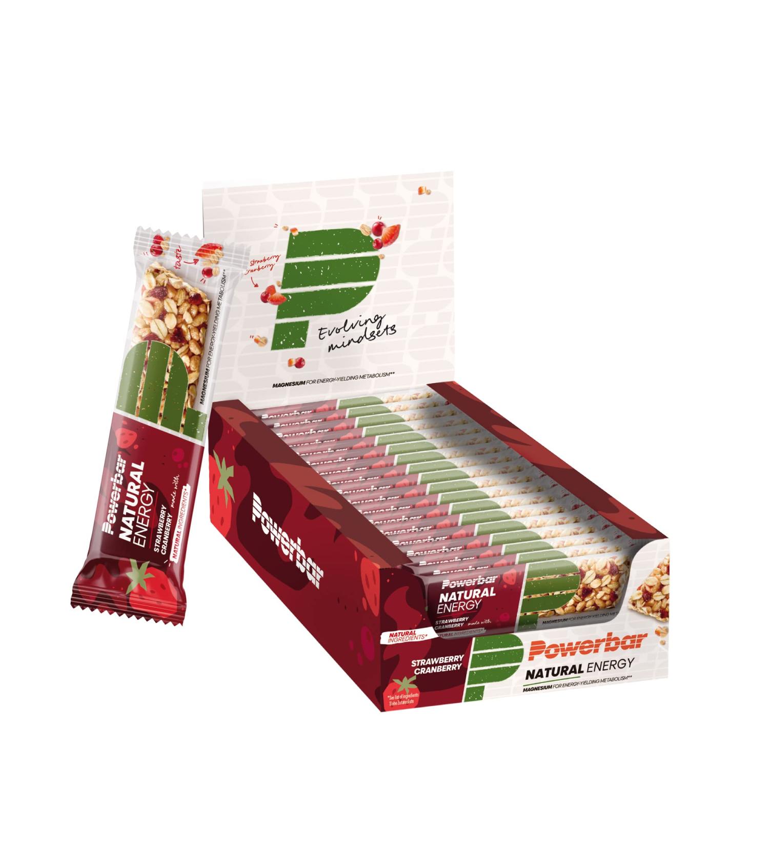 Buy Powerbar Natural Energy Cereal Strawberry & Cranberry - Vegan Carbohydrate Bars with Magnesium | 18x40g Pack for Optimal Energy Boost - Buy Online on GoSupps.com
