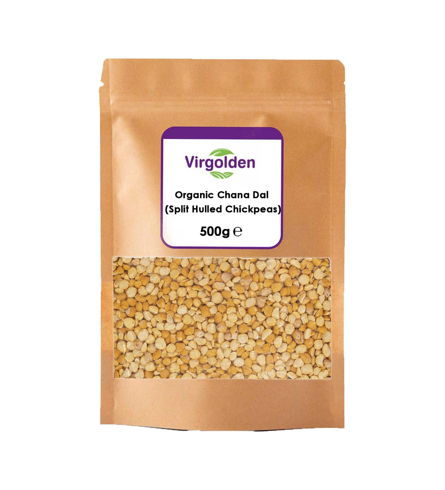 Organic Chana Dal (Split Hulled Chickpeas) 500g by Virgolden Organic