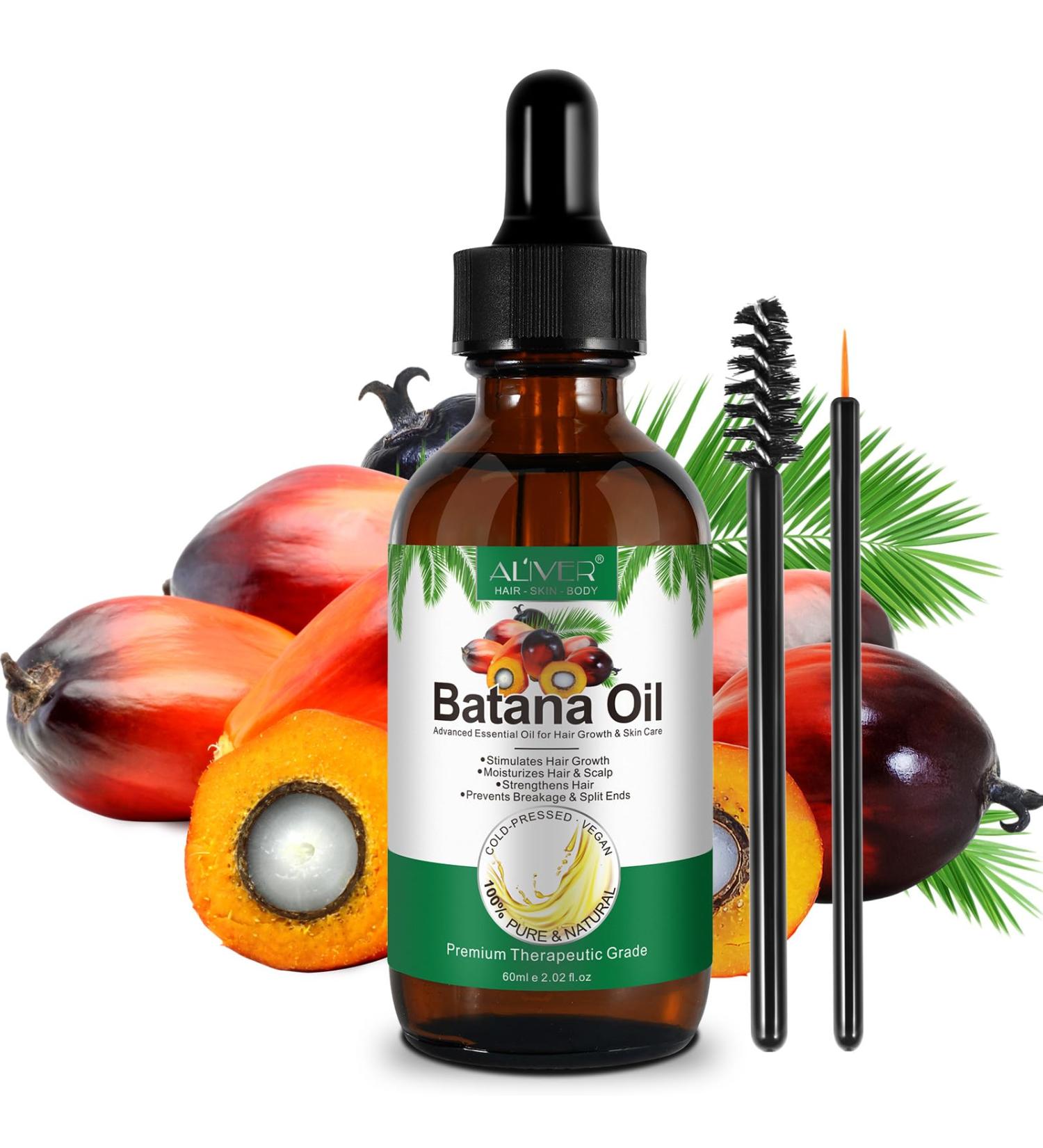 Batana Oil 60ml Organic Batana Oil for Hair Growth Eyebrows and Eyelashes Hair Oil Moisturizes Hair and Scalp Prevents Breakage and Split Ends - Buy Online on GoSupps.com