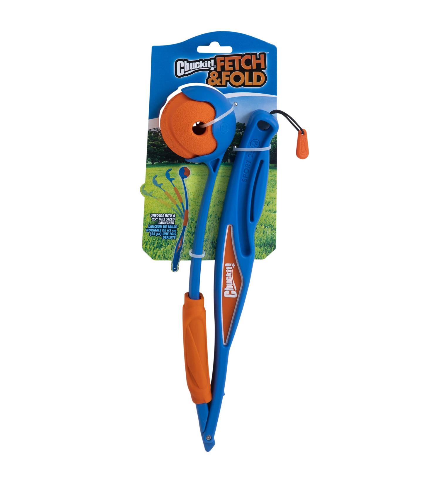 Chuckit! Fetch & Fold Dog Ball Launcher Set - Hands Free Rubber Fetch Toy for Dogs - Buy Online on GoSupps.com