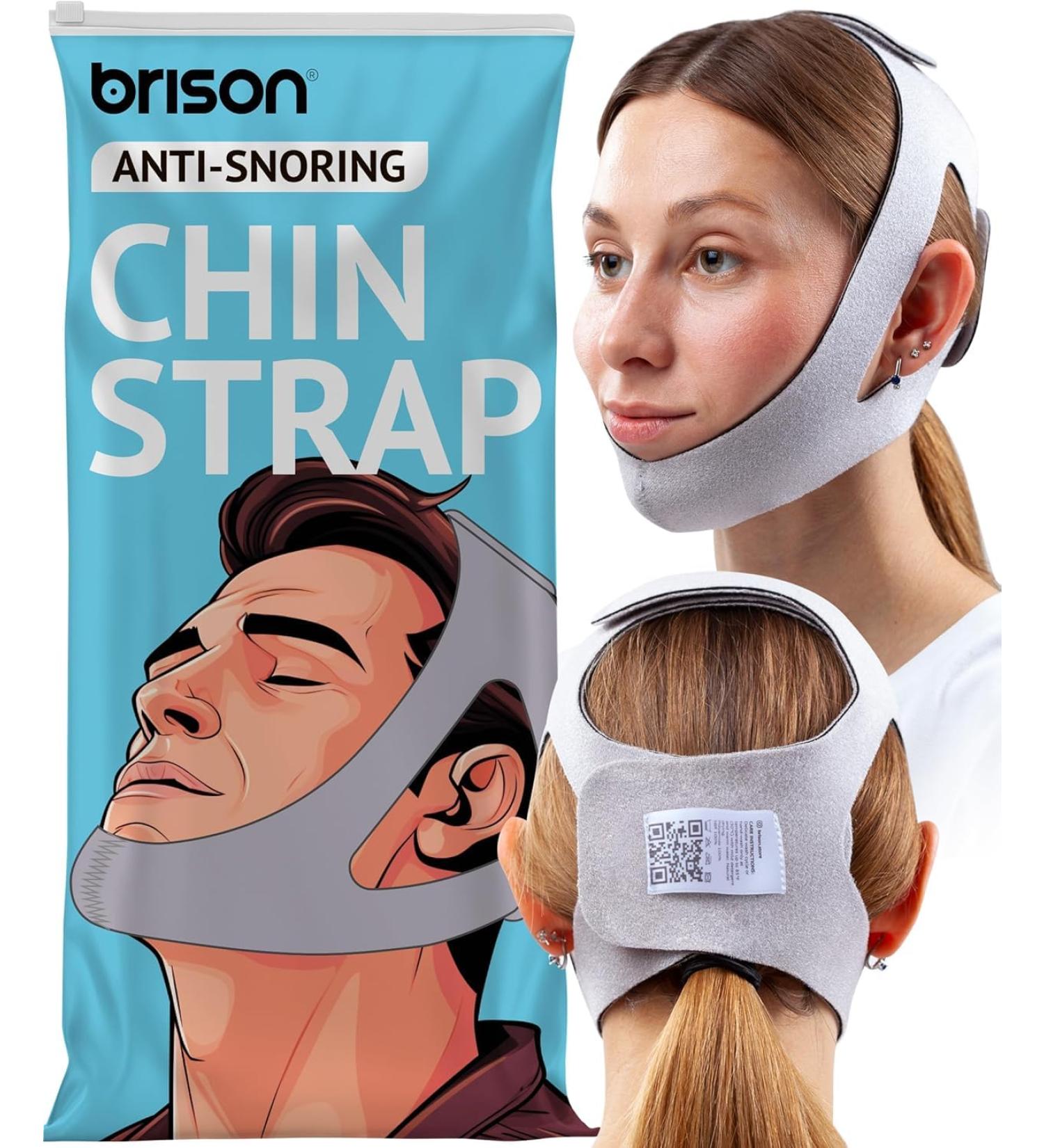 Buy BRISON Anti Snoring Chin Strap - Adjustable Snore Stopping Face Mask for Men & Women - Improve Sleep & Nasal Breathing - Grey - Buy Online on GoSupps.com