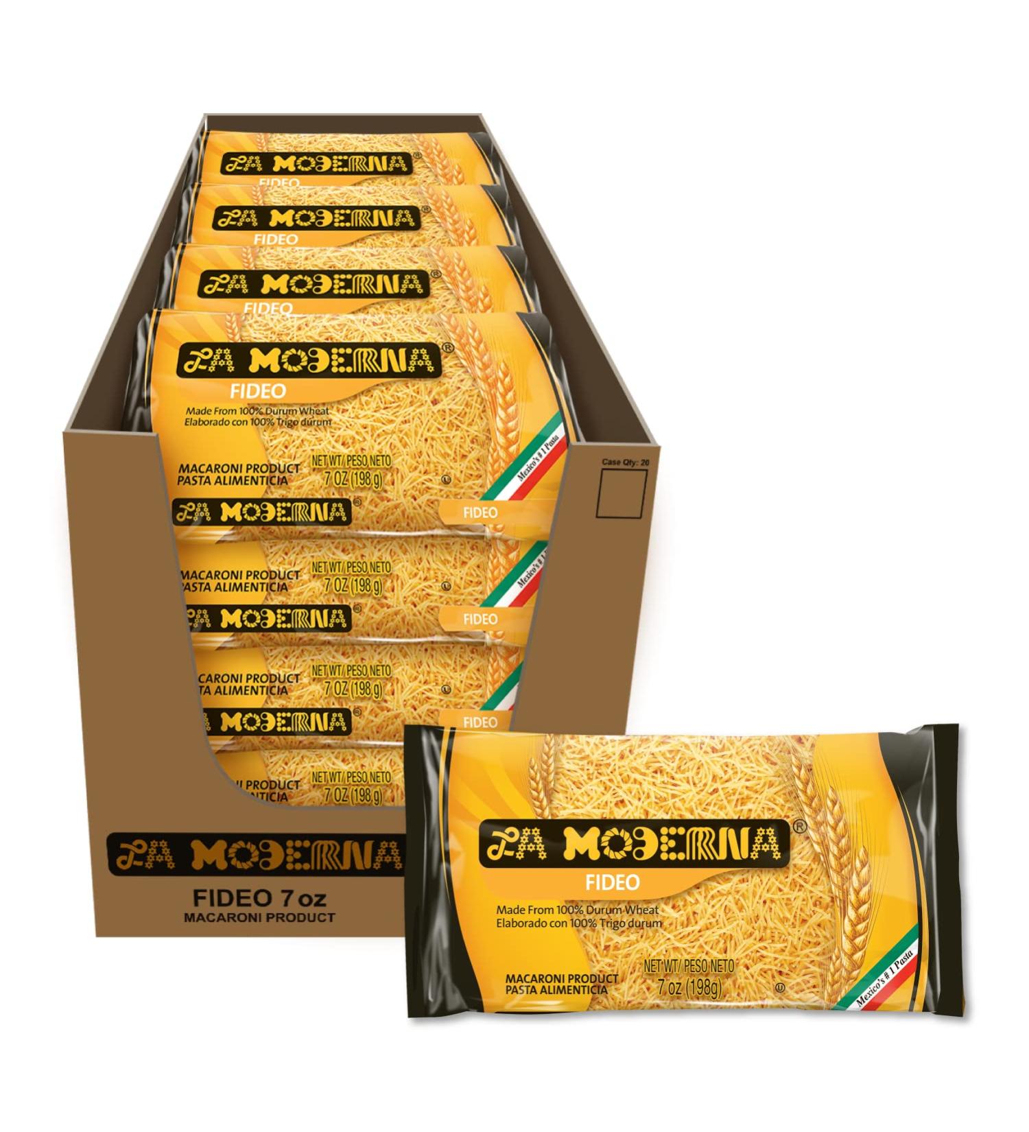 La Moderna Fideo Pasta Noodles - Durum Wheat, Protein, Fiber & Vitamins - 7 Oz (Pack of 20) - Buy Online on GoSupps.com