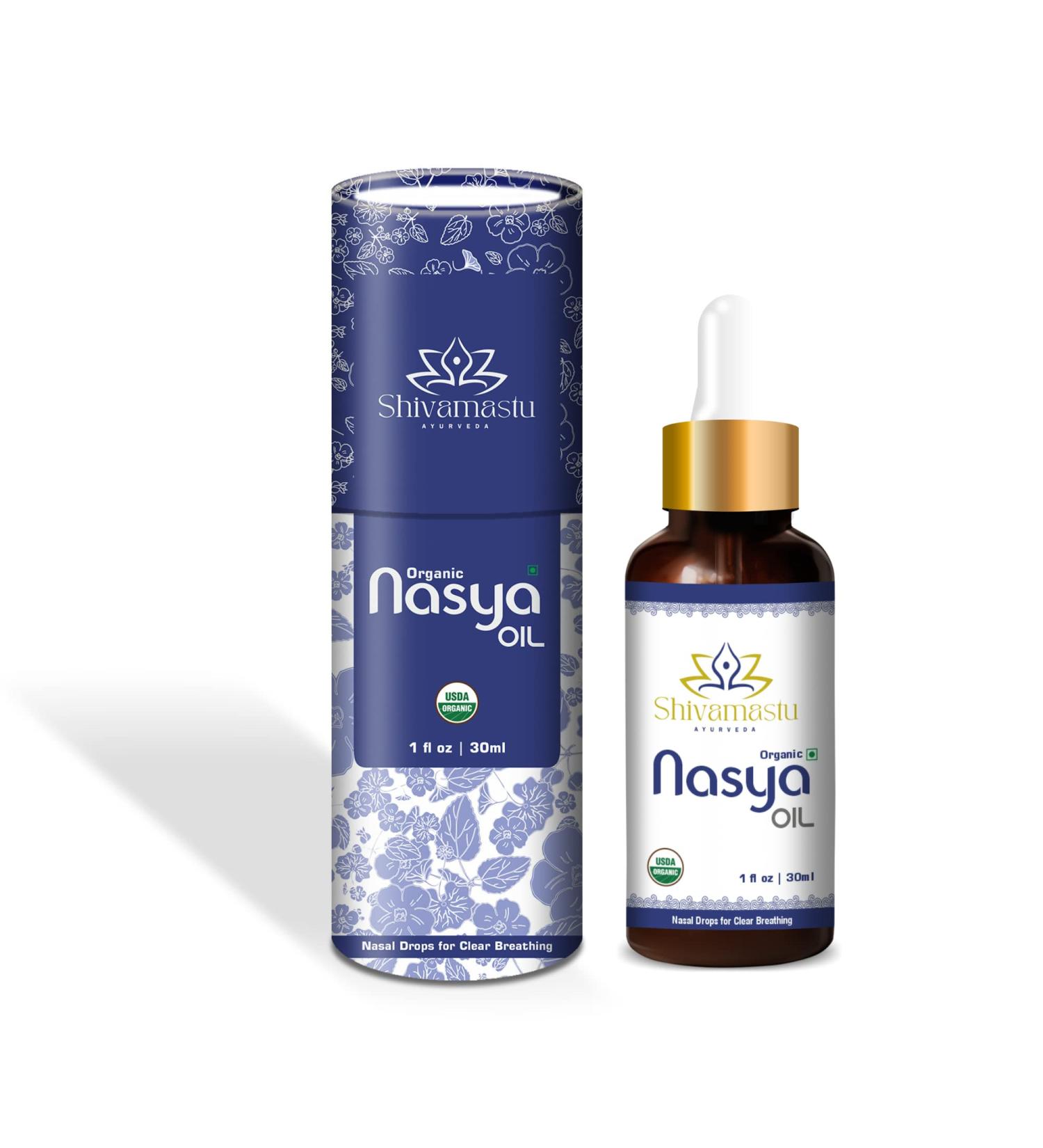 Nasya Oil 30ml - Certified Organic Nasal Drops for Clear Breathing | Sinus Lubrication Formula - Buy Online on GoSupps.com