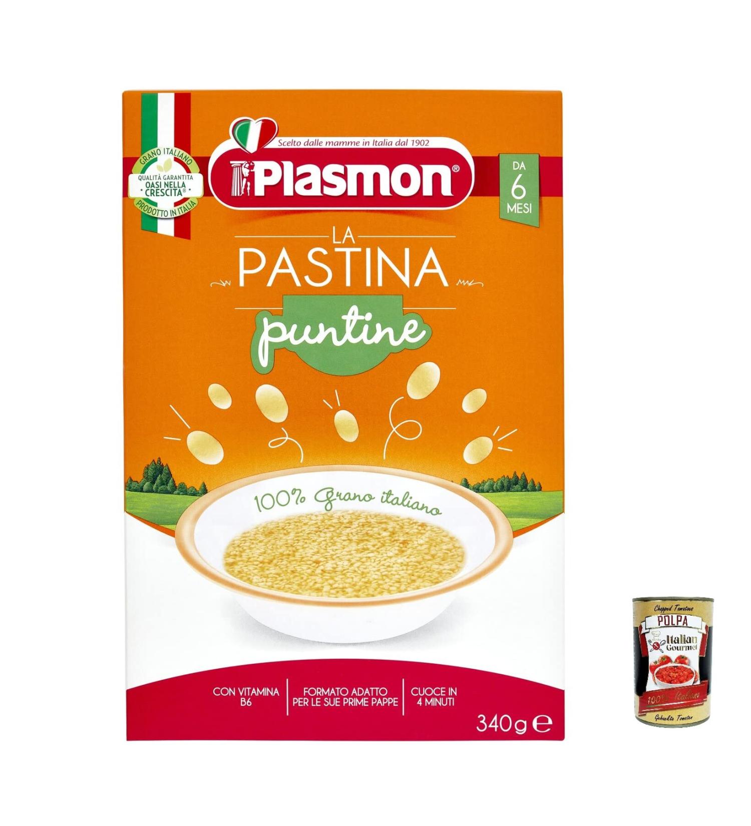  Italian Gourmet E.R. Pack of 6 Plasmon Punt ine Pastina Infanzia Svezzamento From 6 Months 340 Grams + Pulpa Italian Gourmet 400 g - Buy Online on GoSupps.com