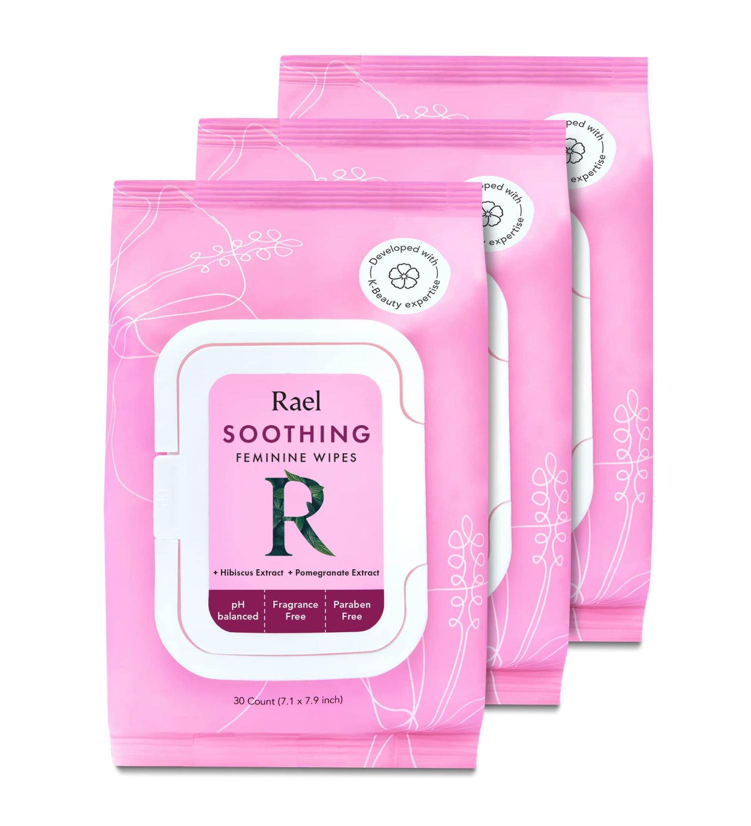 Rael Soothing Feminine pH Wipes - Fragrance Free | pH-Balanced | Paraben Free | 90 Count (3 Pack) - Buy Online on GoSupps.com
