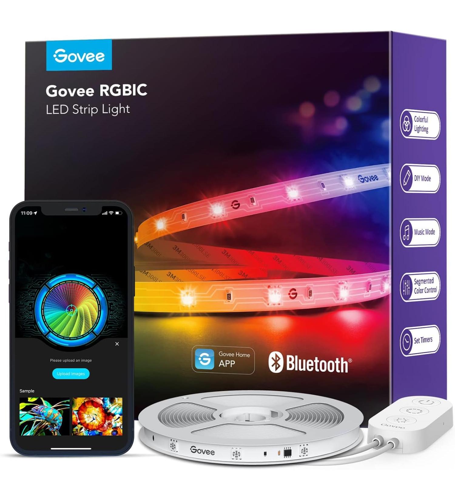 Govee RGBIC LED Strip Lights Smart LED Lights for Bedroom - Size 16.4ft - White - Buy Online on GoSupps.com