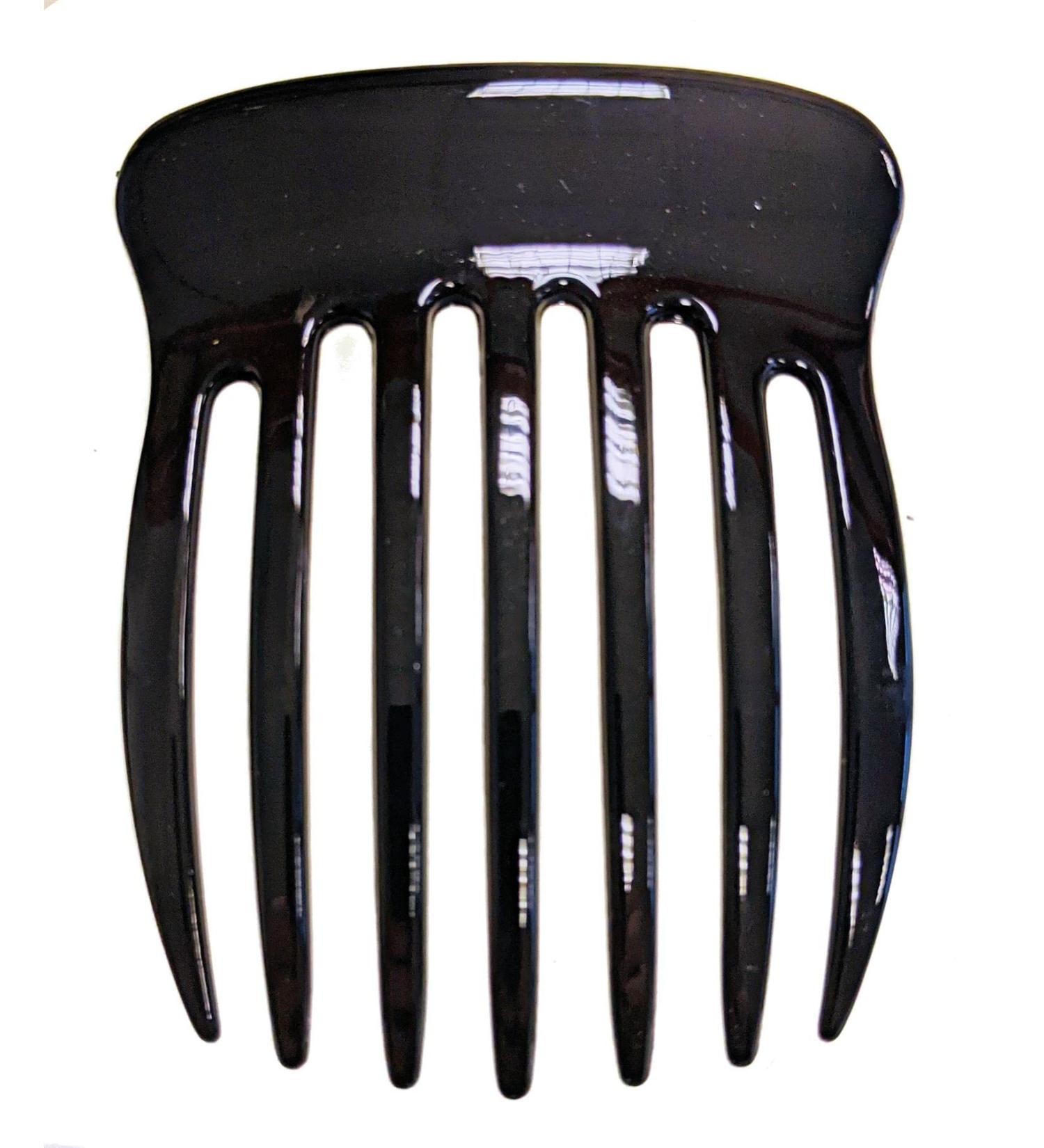 Plain Wide Tooth Black Side Large Hair Comb Slide Grip for Women Girls by Glitz4Girlz