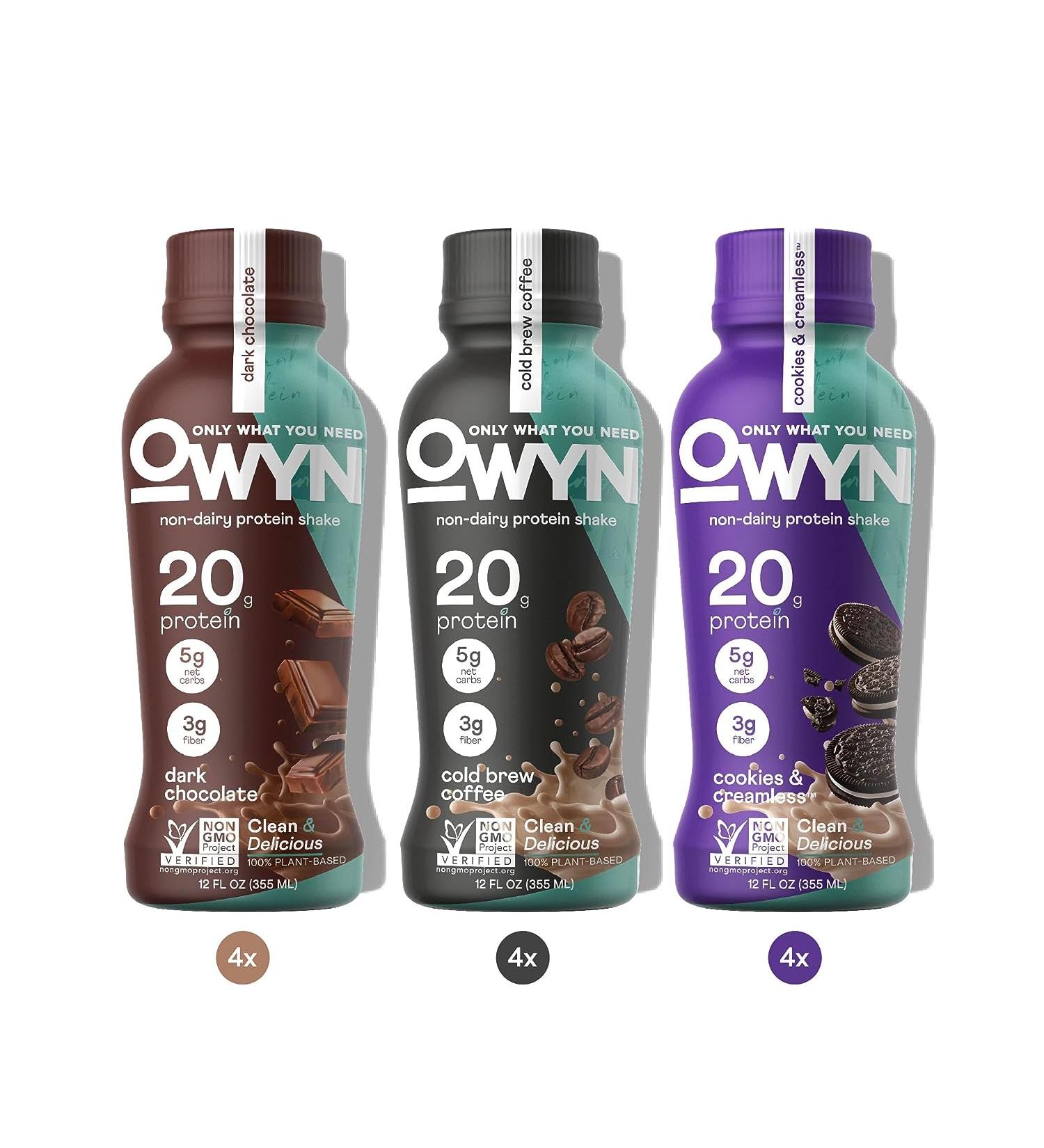 OWYN Plant Based Protein Shake - 20g Vegan Protein, Organic Pumpkin Seed, Flax, Pea Blend, Omega-3, Prebiotic Supplements, Superfoods Greens Blend - Gluten-Free, Soy-Free, Non-GMO - 12 Pack - Buy Online on GoSupps.com