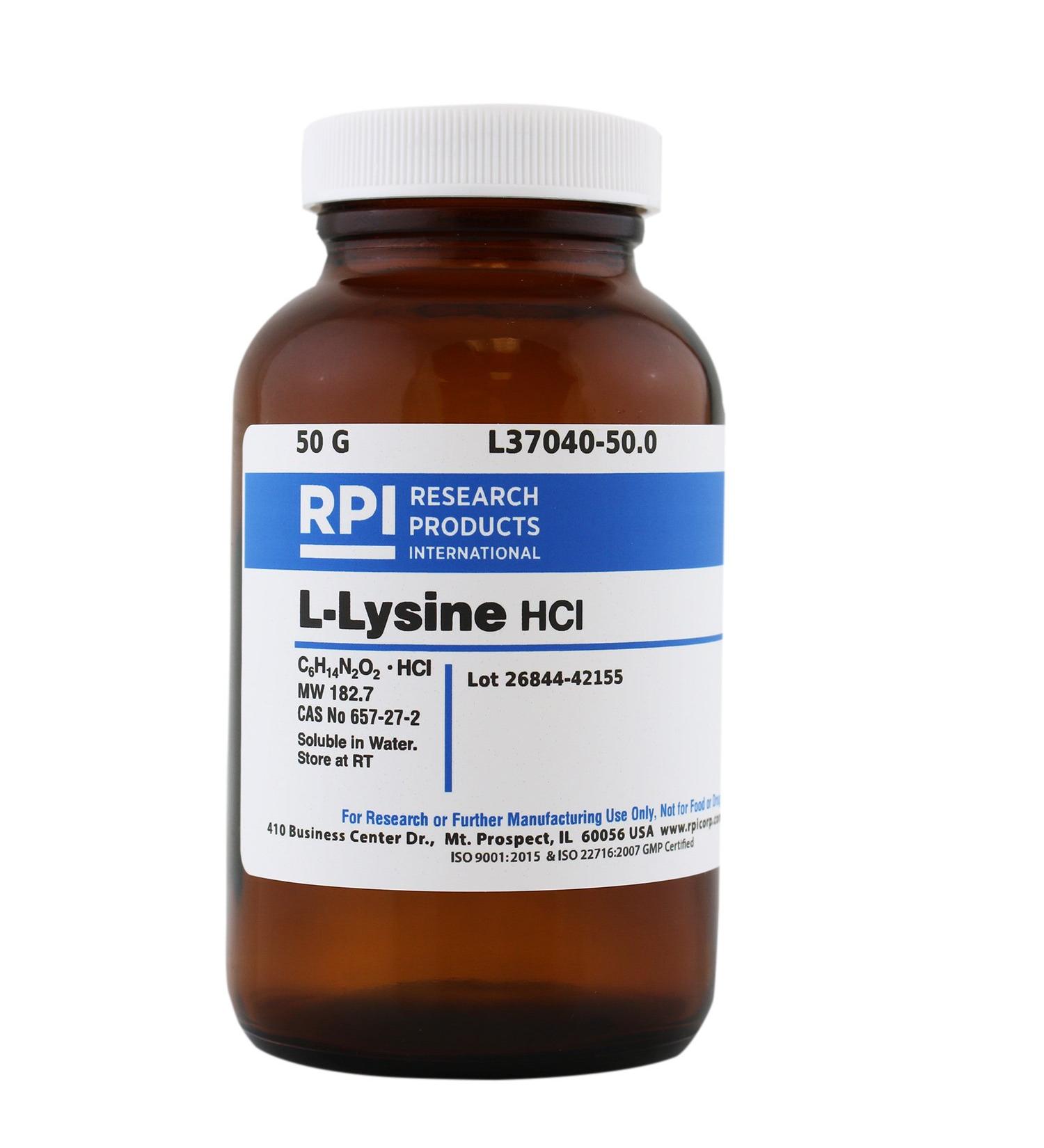 RPI L37040-50.0 L-Lysine Hydrochloride 50g