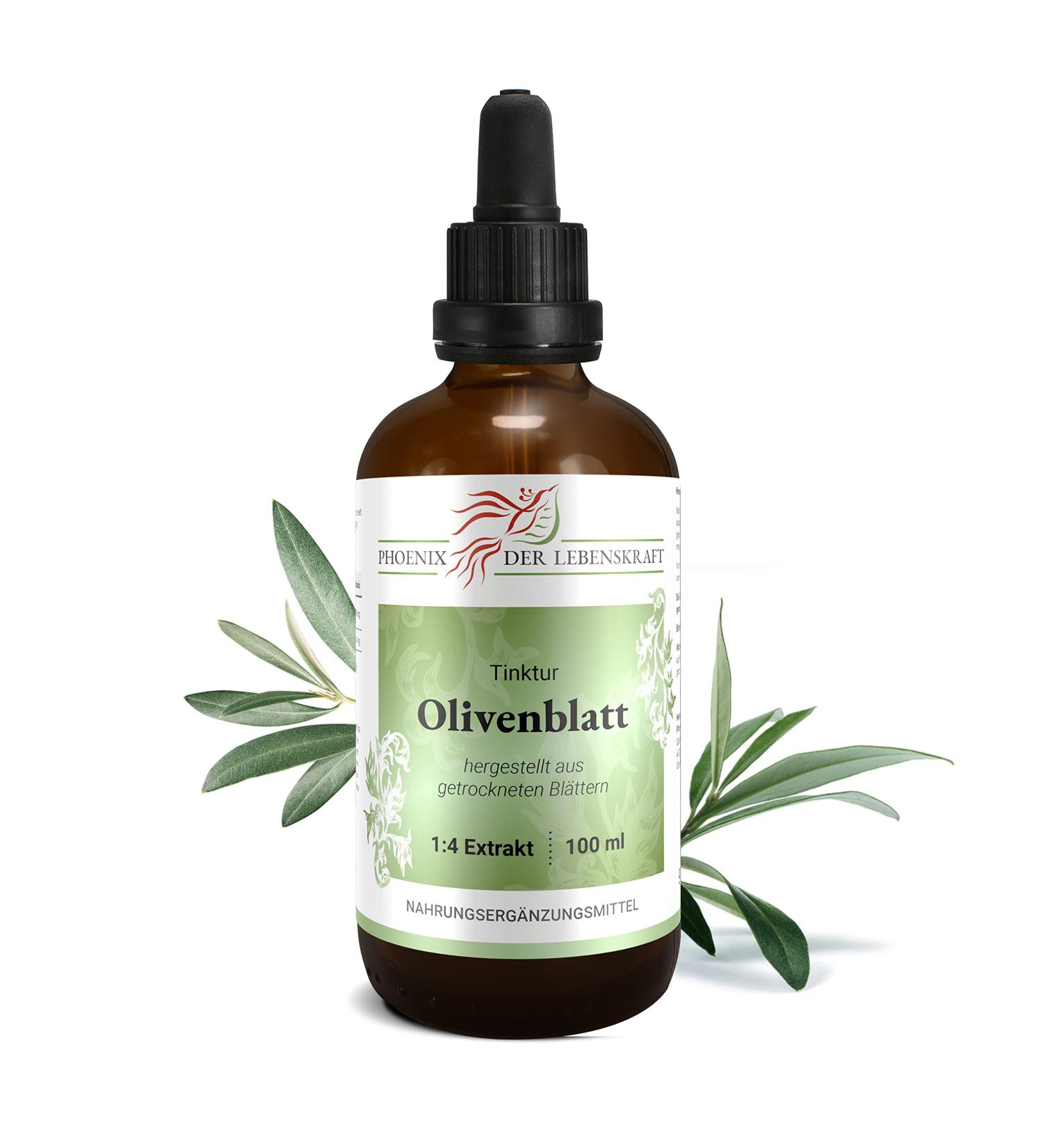 Buy Premium Olive Leaf Tincture 100ml - Vegan Nutritional Supplement | Made in Austria | Oleum European Drops (1:4 Extract) - Buy Online on GoSupps.com
