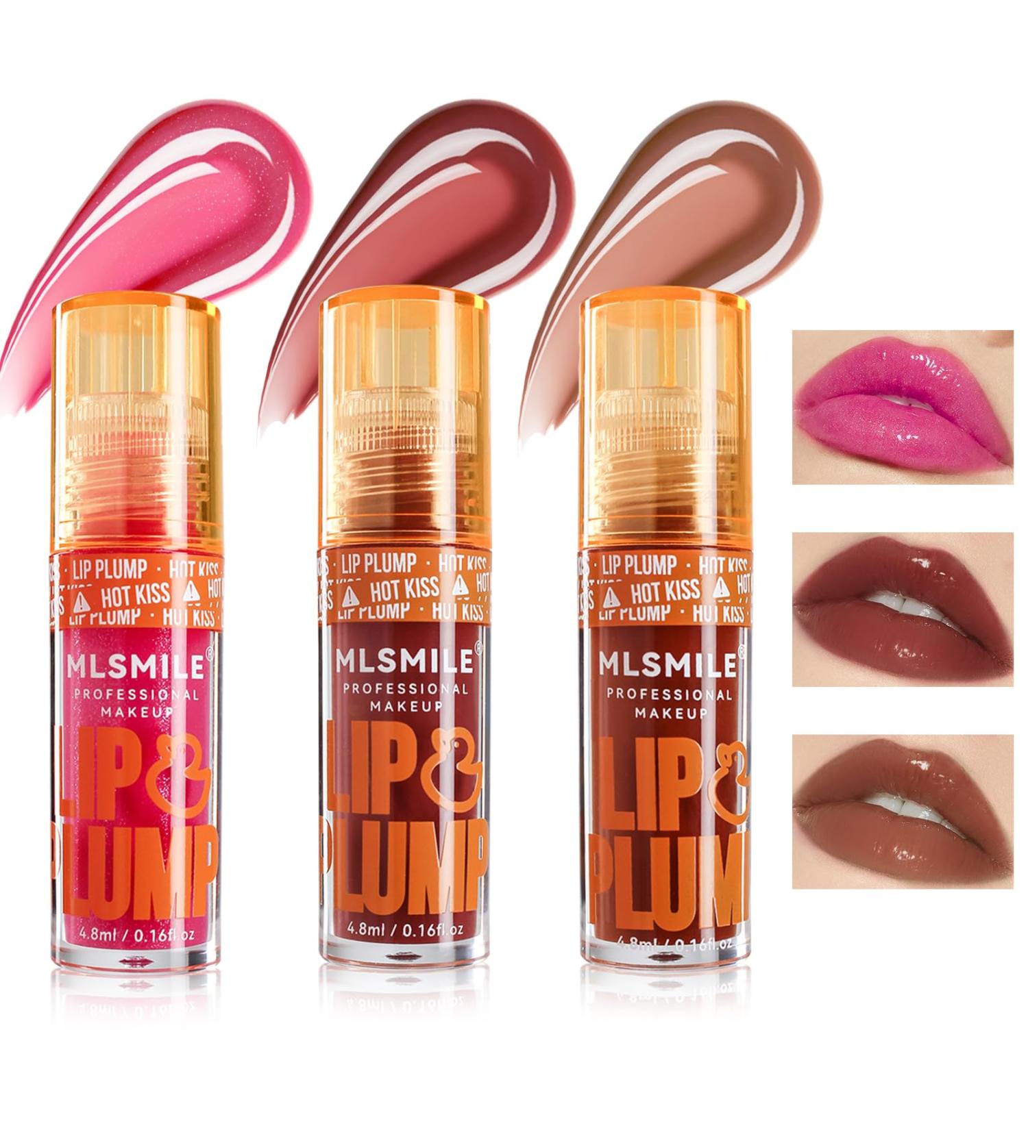 Shop 3 Colors Spicy Lip Plumper Set - Chilli Extract Lip Gloss & Oil | Ultra-Hydrating High Pigment Lip Stain for Women - Buy Online on GoSupps.com