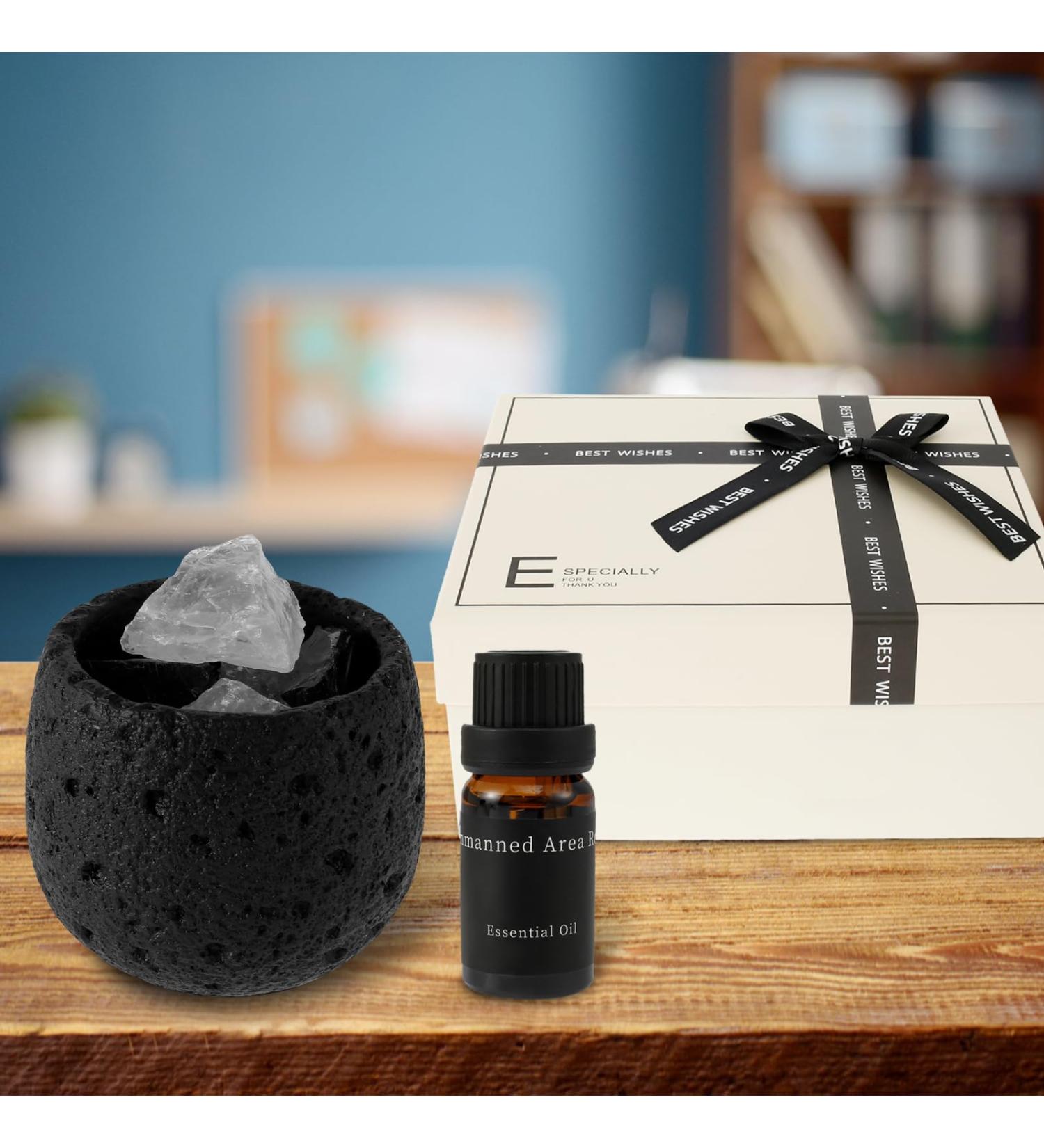 Passive Essential Oil Diffuser - Non-Electric Portable Reusable Aroma Diffuser for Home & Office - Elegant Black Design (9.2x9.2x7.1cm - Buy Online on GoSupps.com