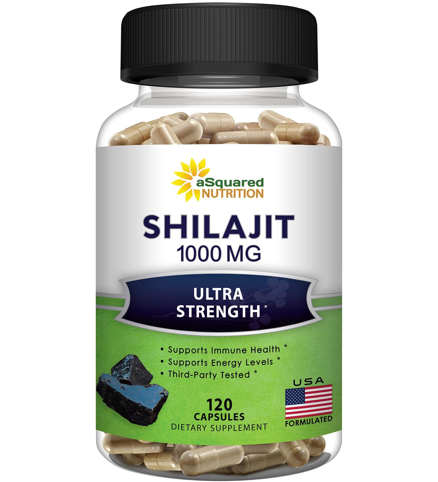 Shilajit 1000mg Capsules - Pure Extract Supplement with Humic & Fulvic Acid - 120 Count - Natural Trace Minerals - Resin & Drops Alternative - Buy Online on GoSupps.com