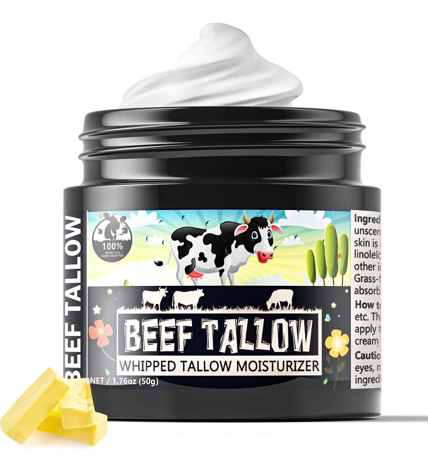 Auristeel Beef Tallow For Skin Organic Grass Fed Whipped Tallow Honey Balm Natural Hydrating Cream For Face Body Relief For Dry Sensitive Skin - Buy Online on GoSupps.com