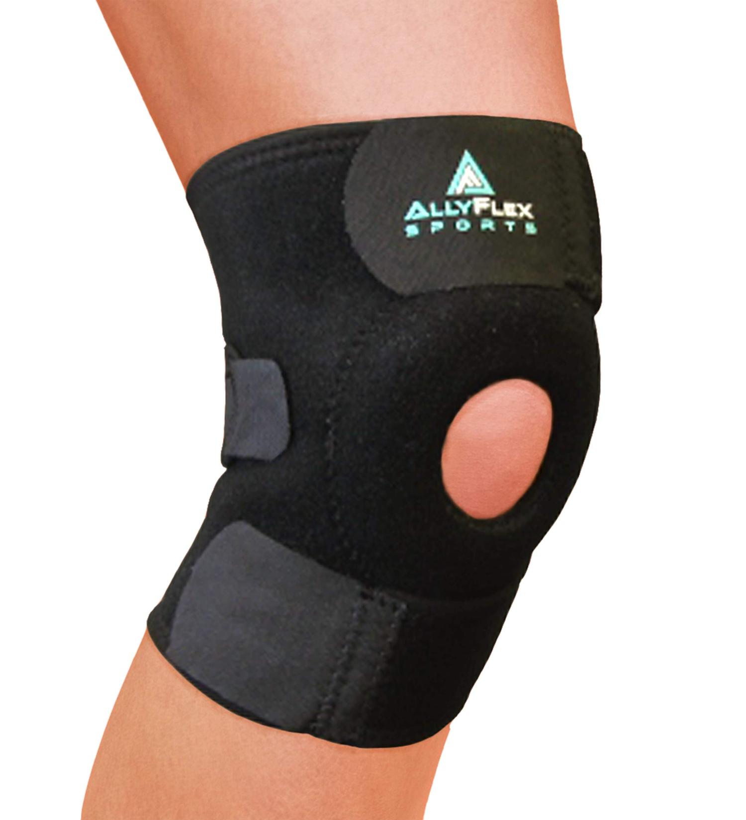 AllyFlex Sports Patella Stabilizer Knee Brace | Adjustable Knee Support for Pain Relief | Open Patella & Dual Stabilizers for Men & Women - Buy Online on GoSupps.com