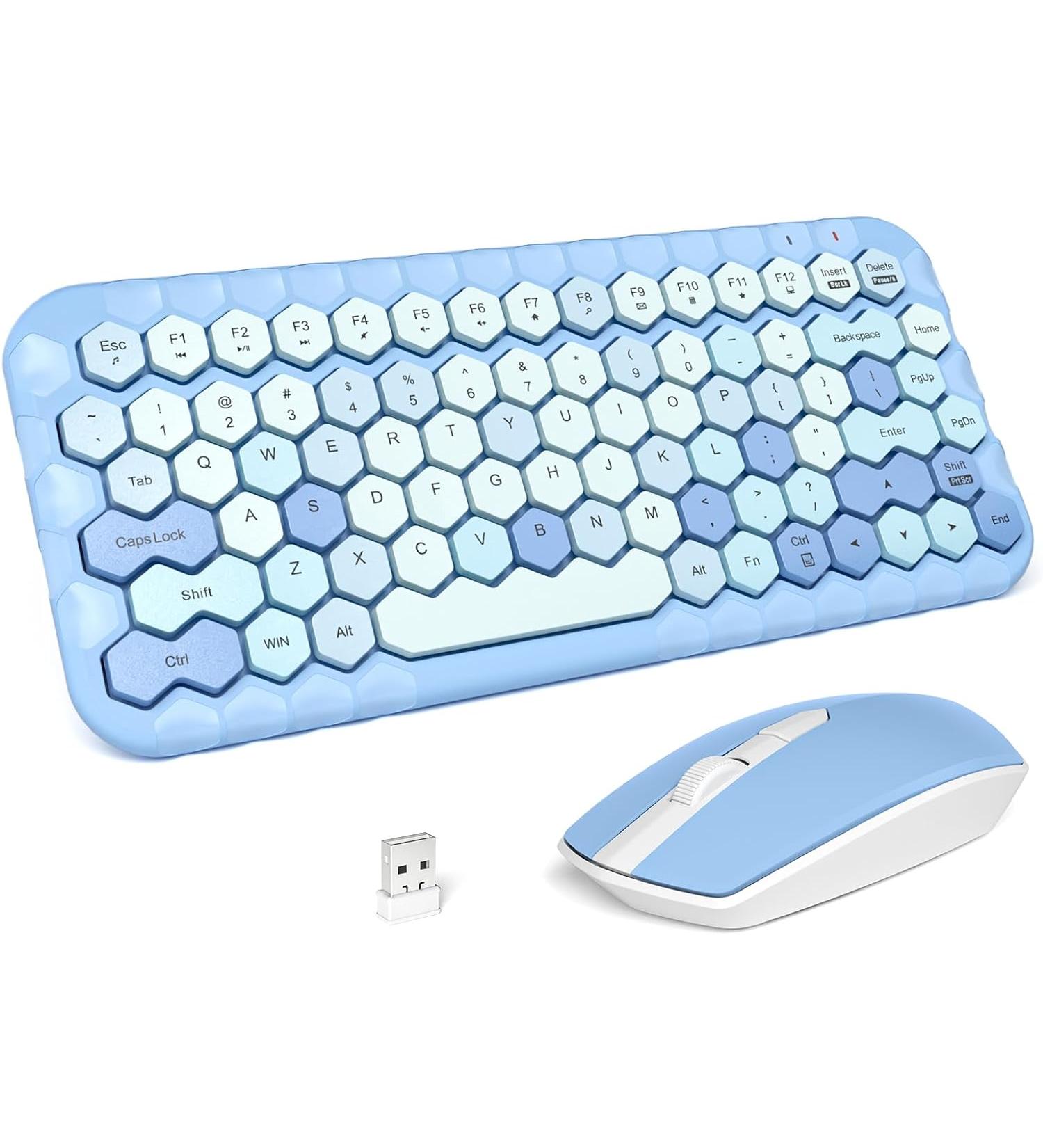 MOFII Colorful Computer Wireless Keyboard and Mouse - Mini Blue - Buy Online on GoSupps.com