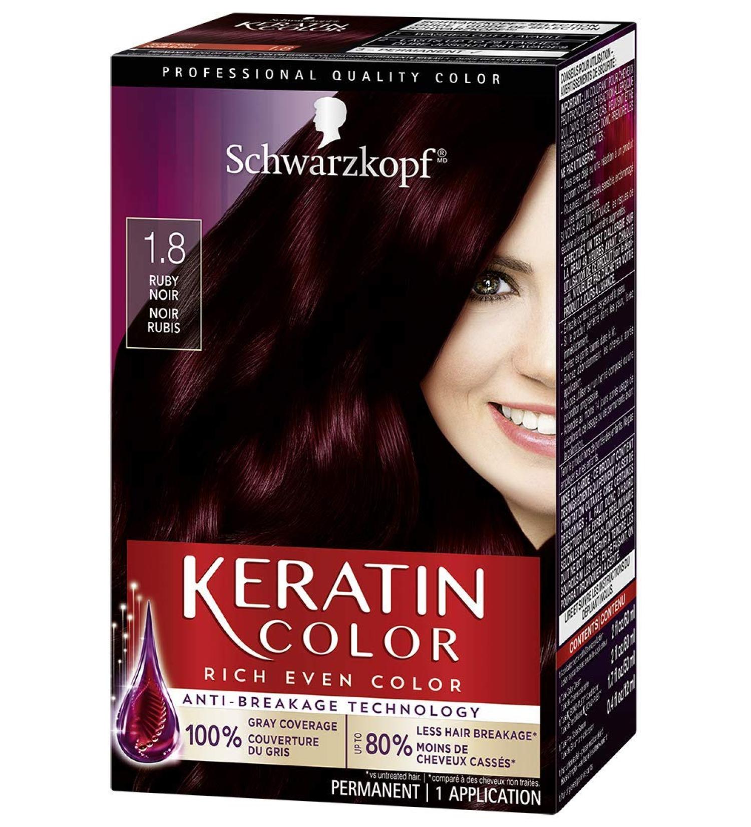 Schwarzkopf Keratin Color Ruby Noir Hair Color Cream - 1 Pack - Buy Online on GoSupps.com