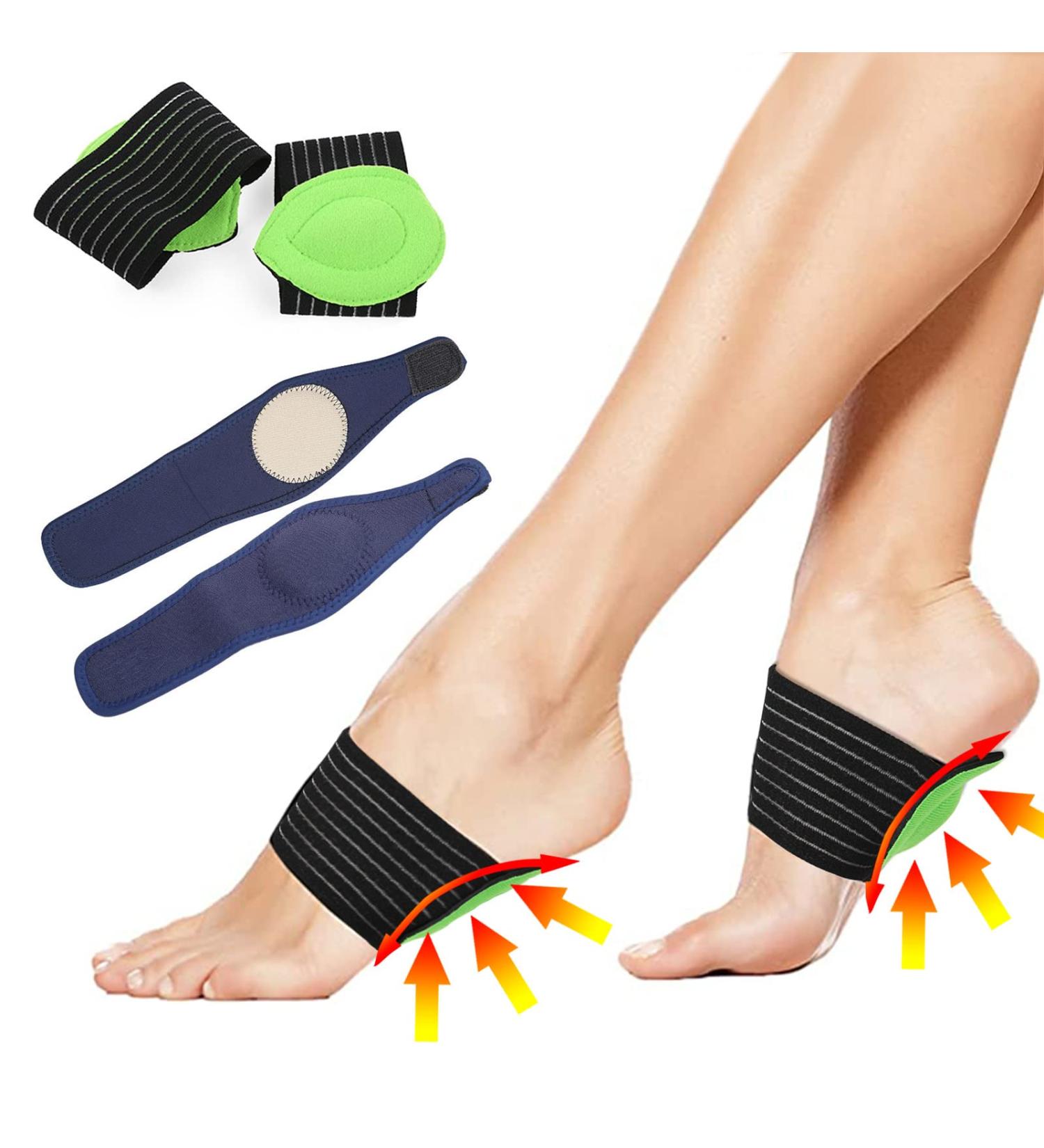 SUBAOQI Plantar Fasciitis Relief Foot Band Support Sleeve - 2 Pair Set for Pain, High Arch, Flat Foot, Heel Spur - Men and Women - Buy Online on GoSupps.com